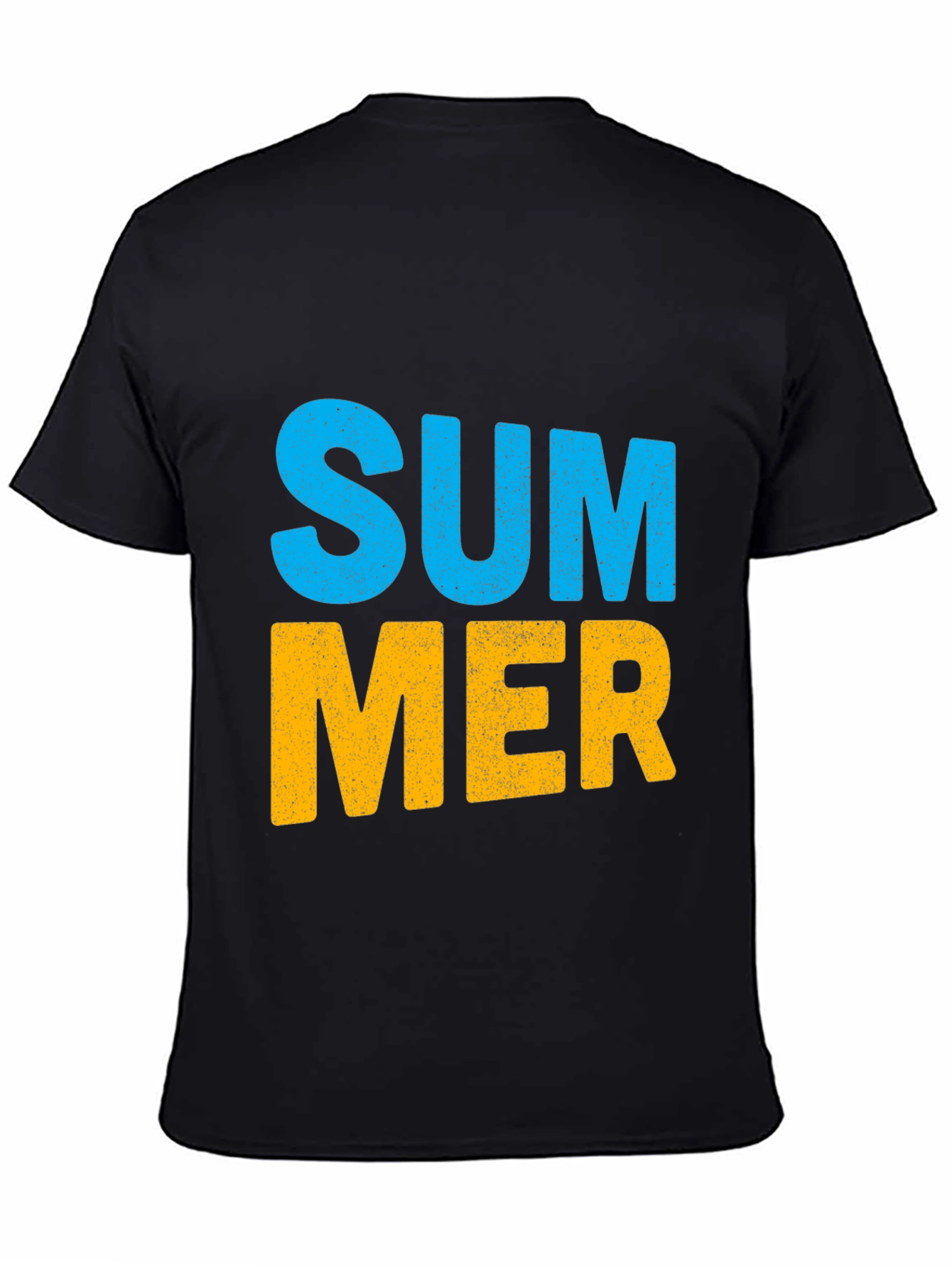 Black Summer Graphic Print Black Cotton T-Shirt view 4