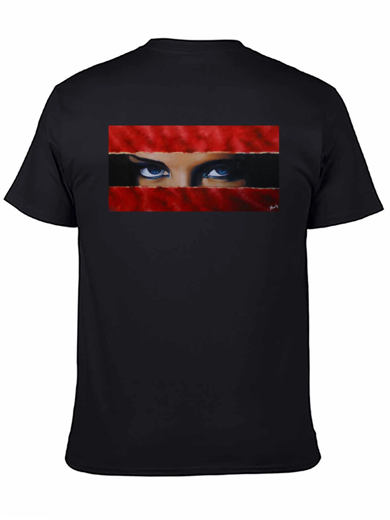 Black Intense Gaze Graphic Tee - Bold & Unique view 4