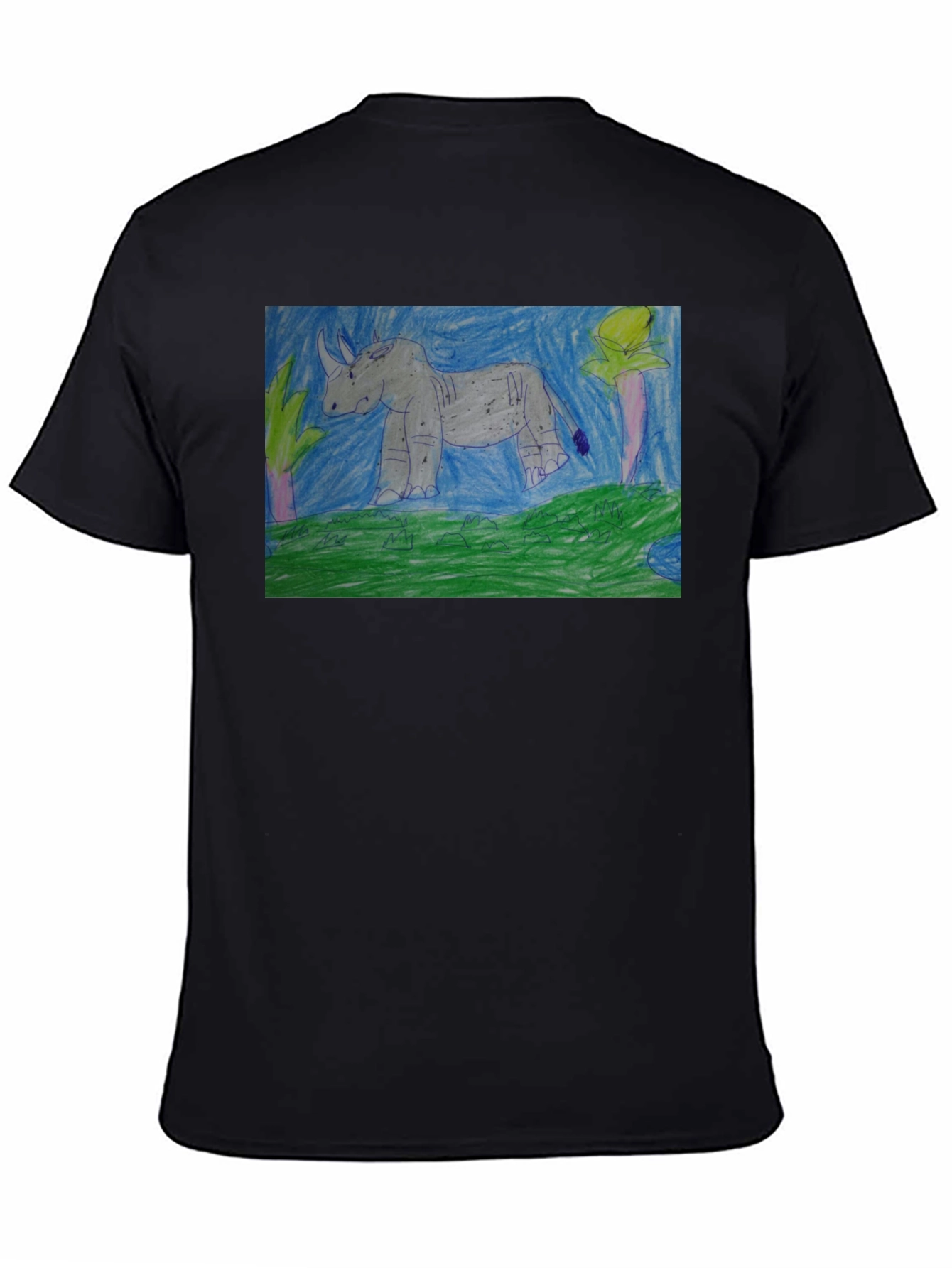 Black Rhino Graphic Print Black T-Shirt view 4