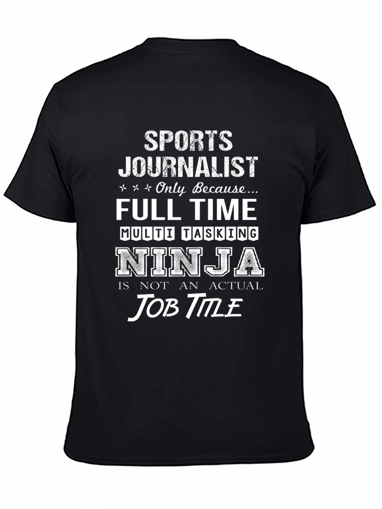 Black Sports Journalist Ninja T-Shirt view 4
