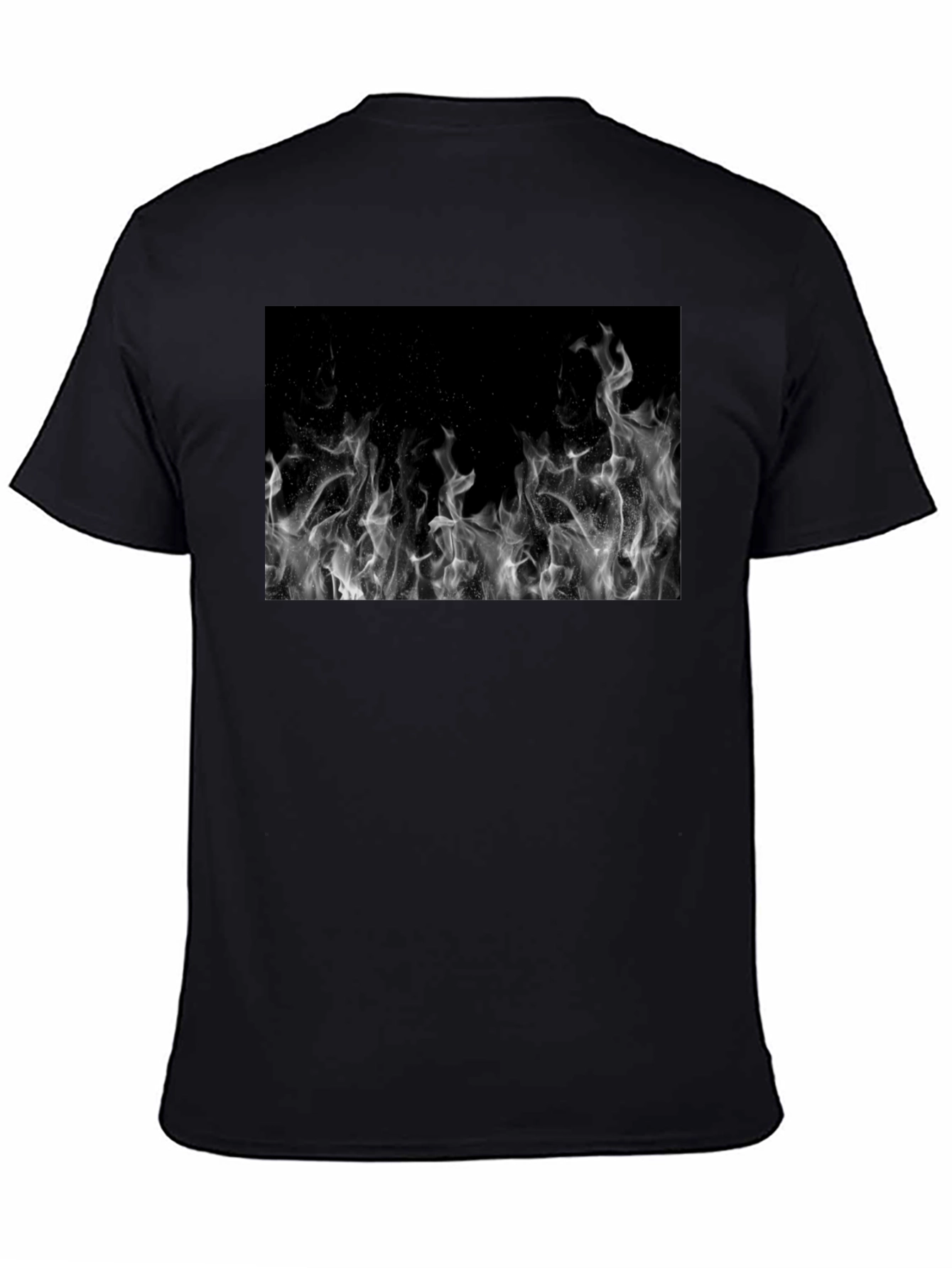 Black Black T-Shirt with Fire Graphic view 4
