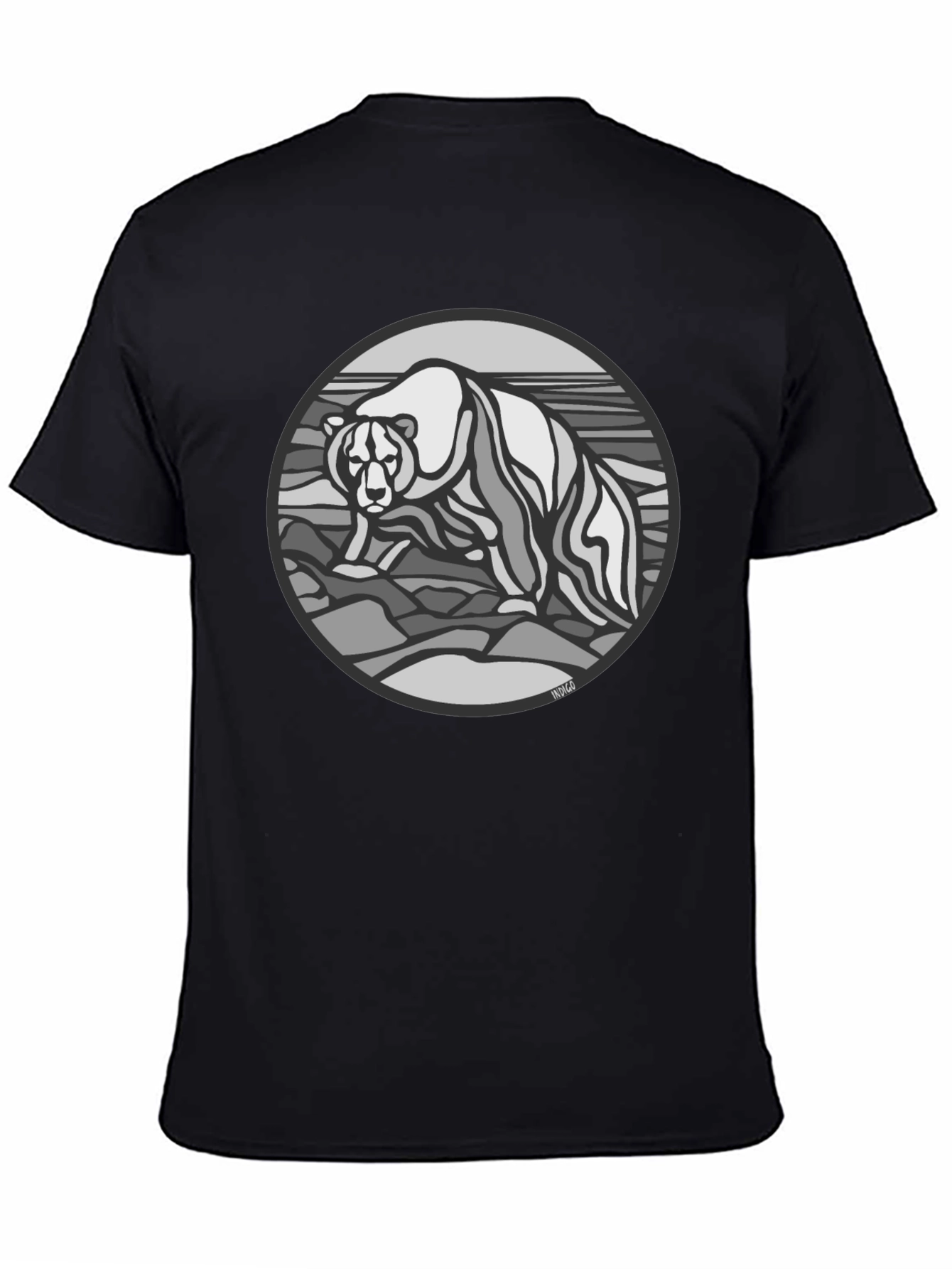 Black Bear Graphic T-Shirt - Black Cotton Tee view 4