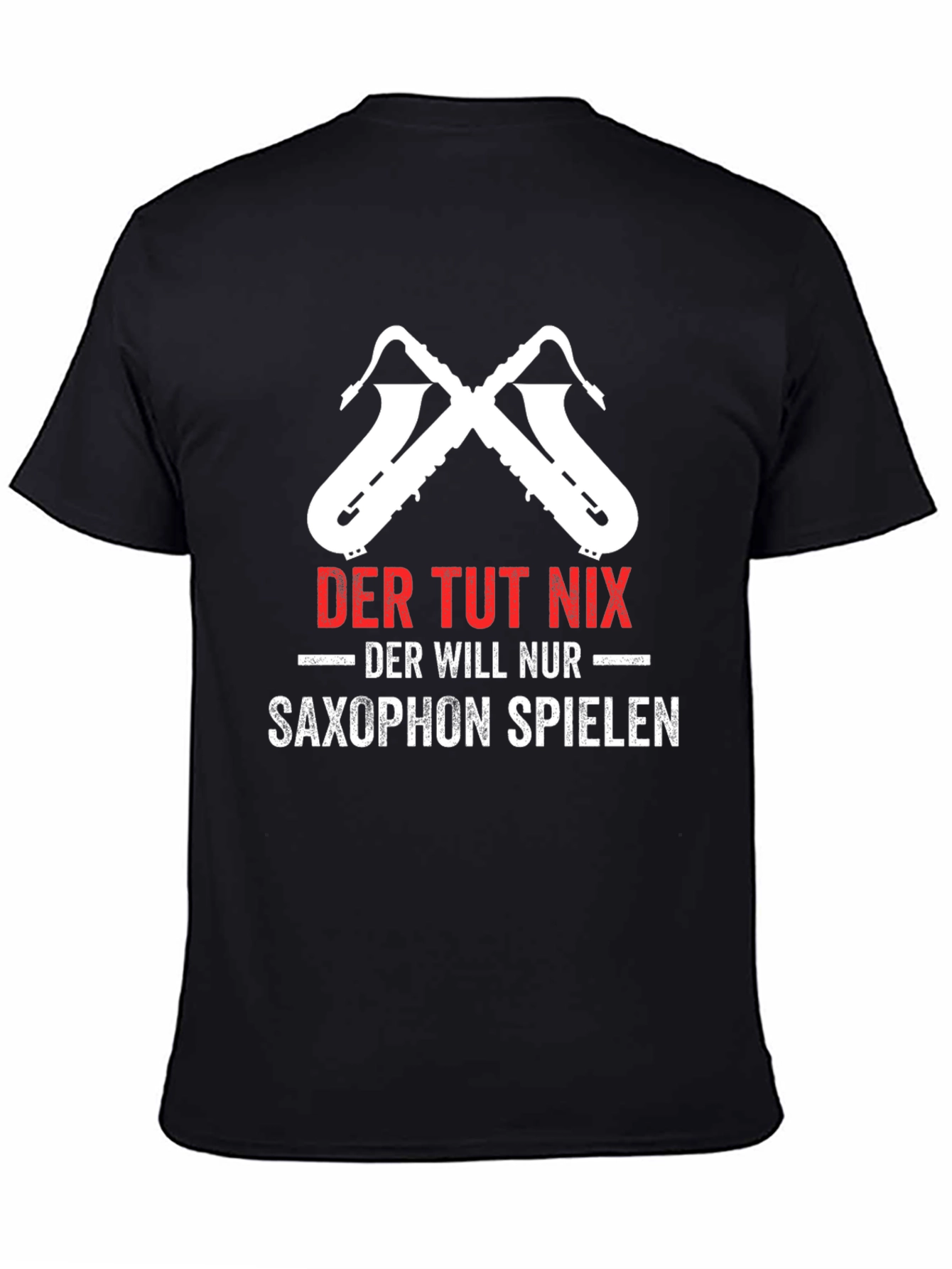 Black Saxophone Player T-Shirt - Der Tut Nix Design view 4