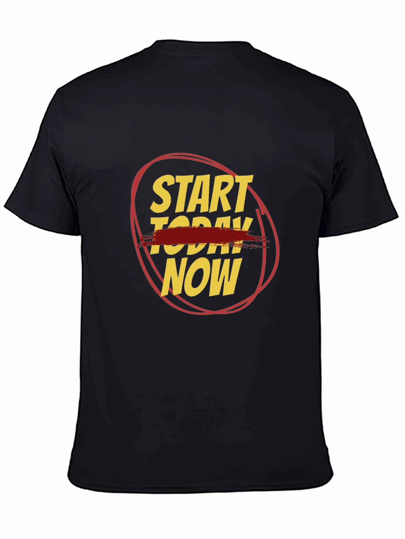 Black Start Today Now Graphic Tee - Black Cotton view 4