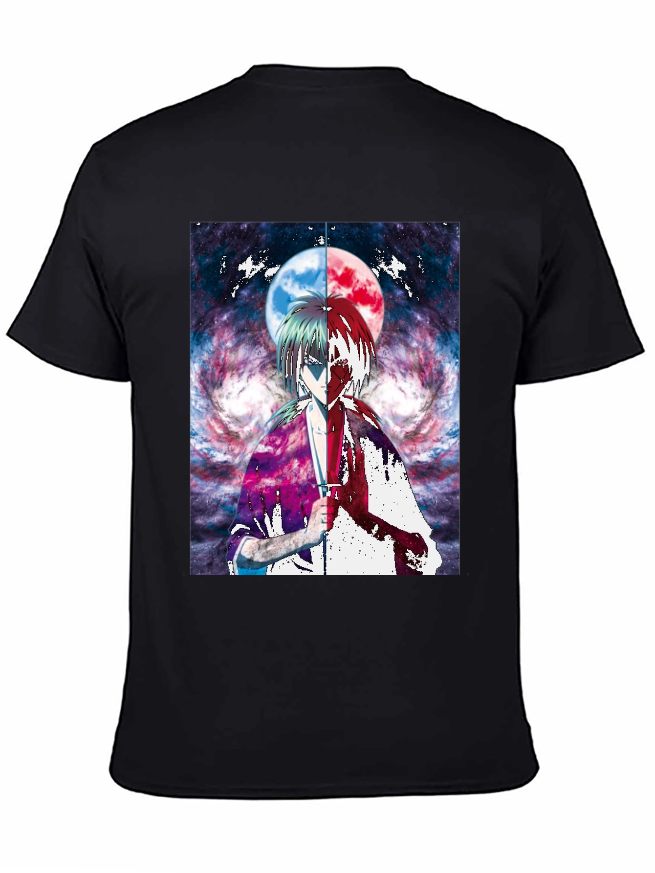 Black Anime Moon Graphic T-Shirt | Unique Design view 4