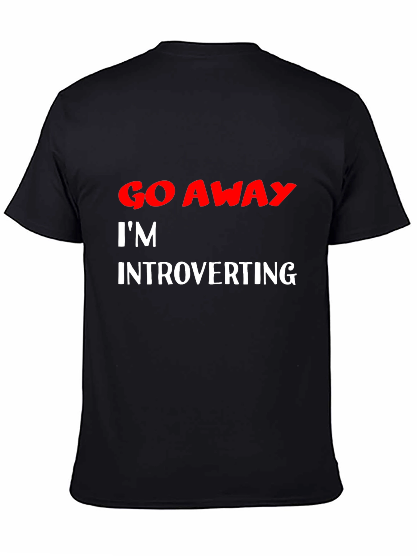 Black Introvert Tee - Funny Graphic Slogan Shirt view 4