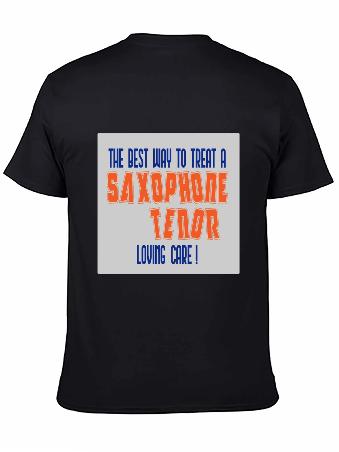 Black Saxophone Tenor Loving Care T-Shirt view 4