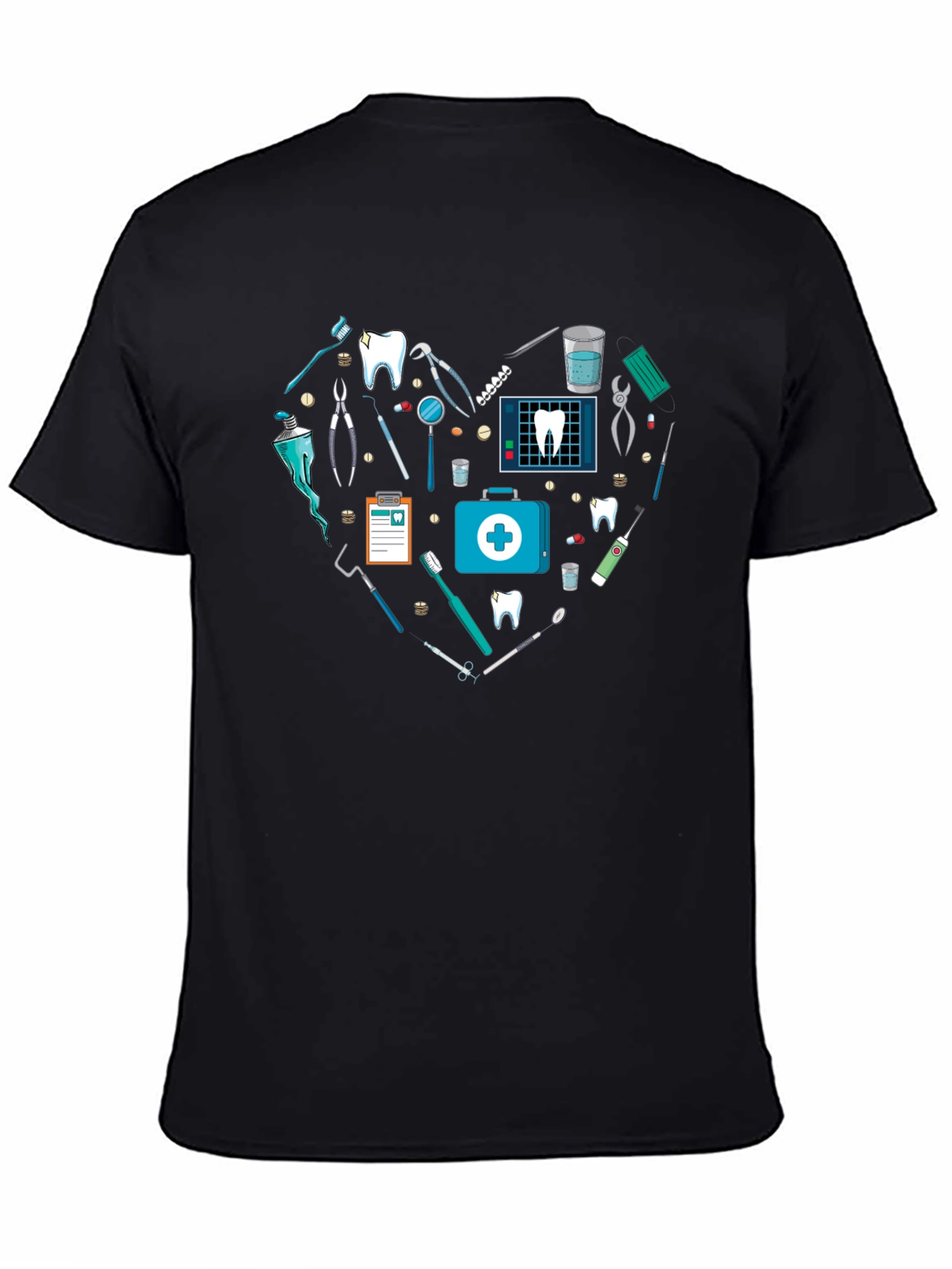 Black Dentist Love Heart T-Shirt view 4