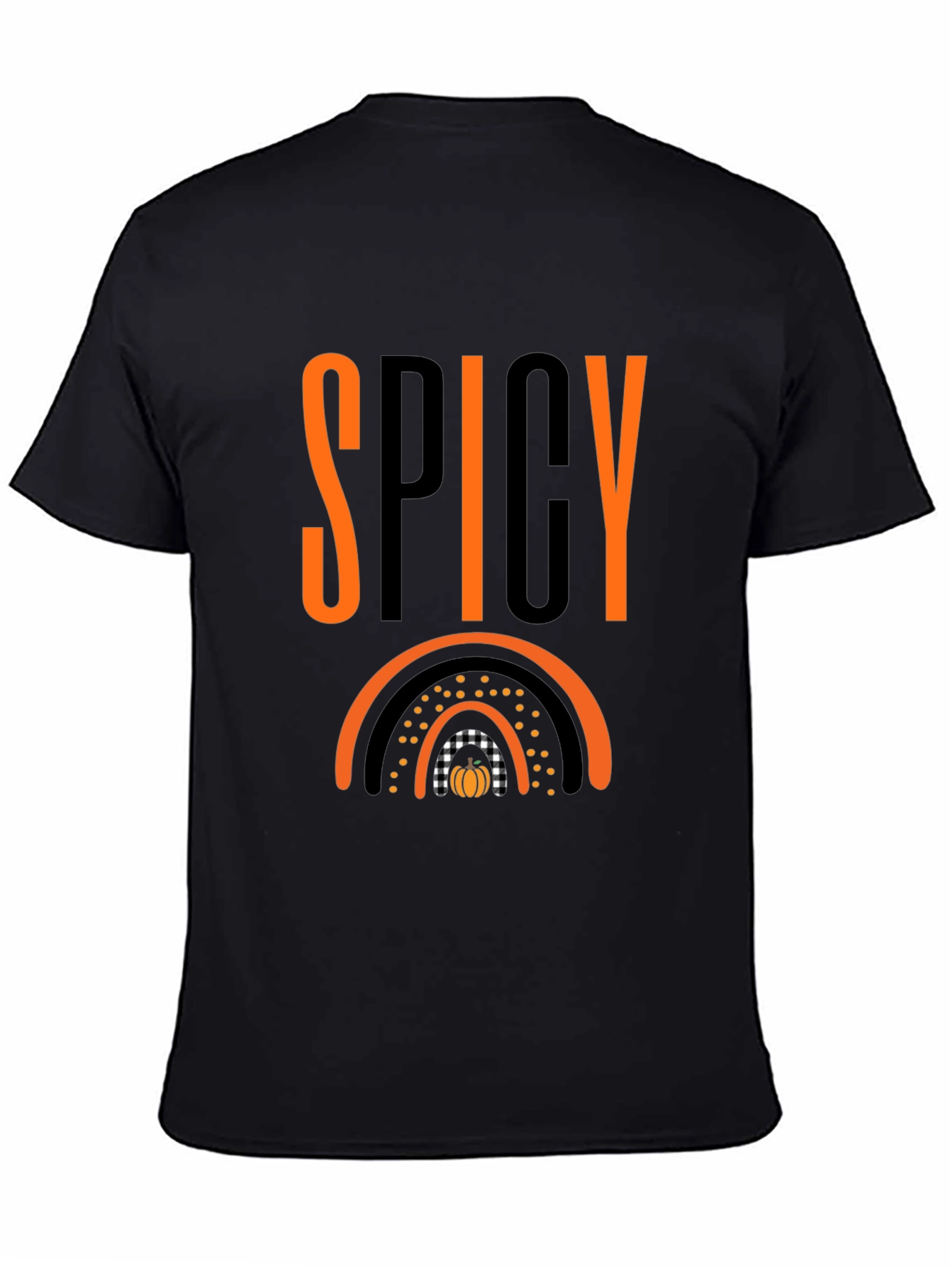 Black Spicy Pumpkin Rainbow Graphic Tee view 4