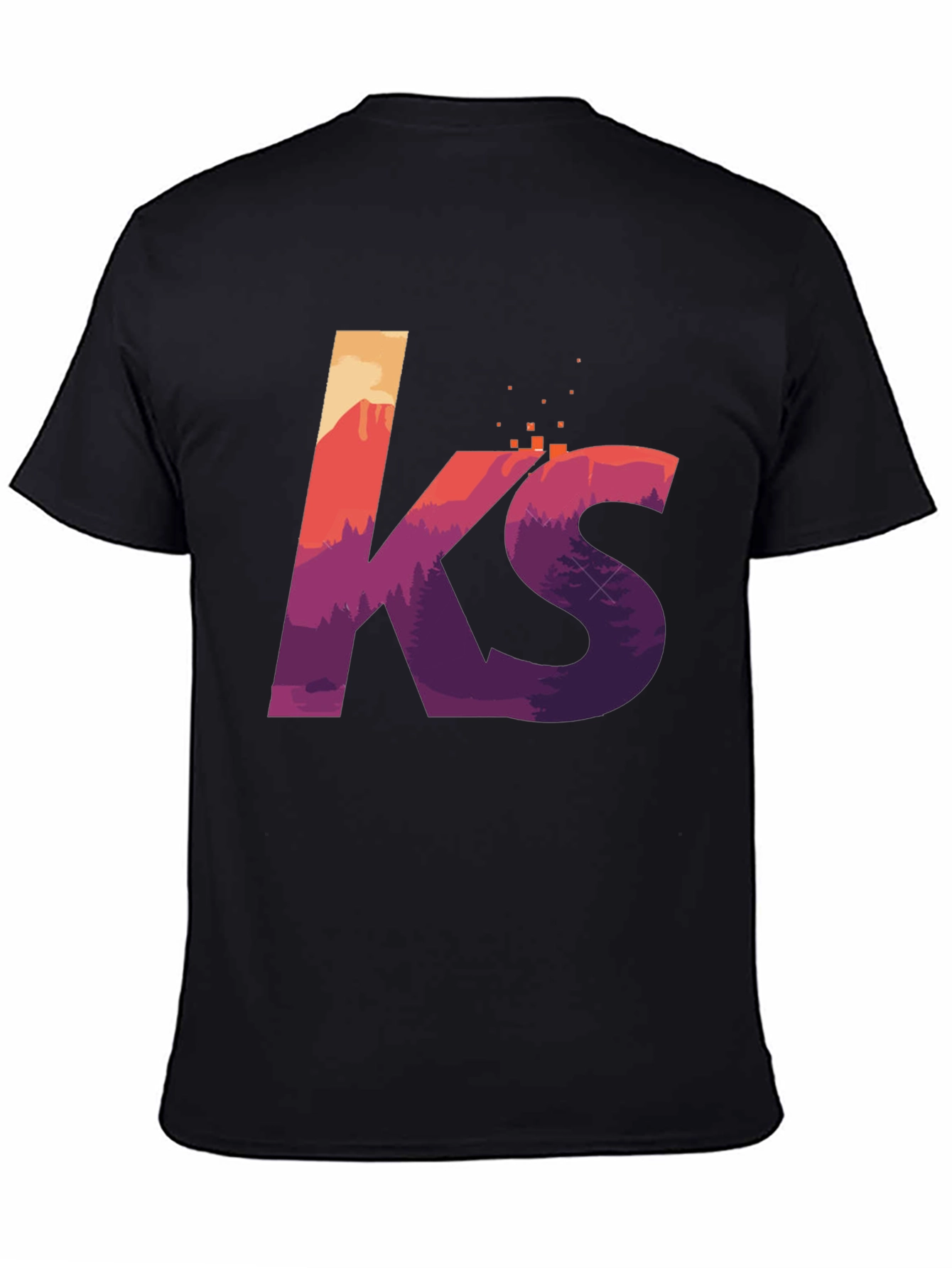 Black KS Mountainscape Graphic Tee - Soft Cotton Blend view 4