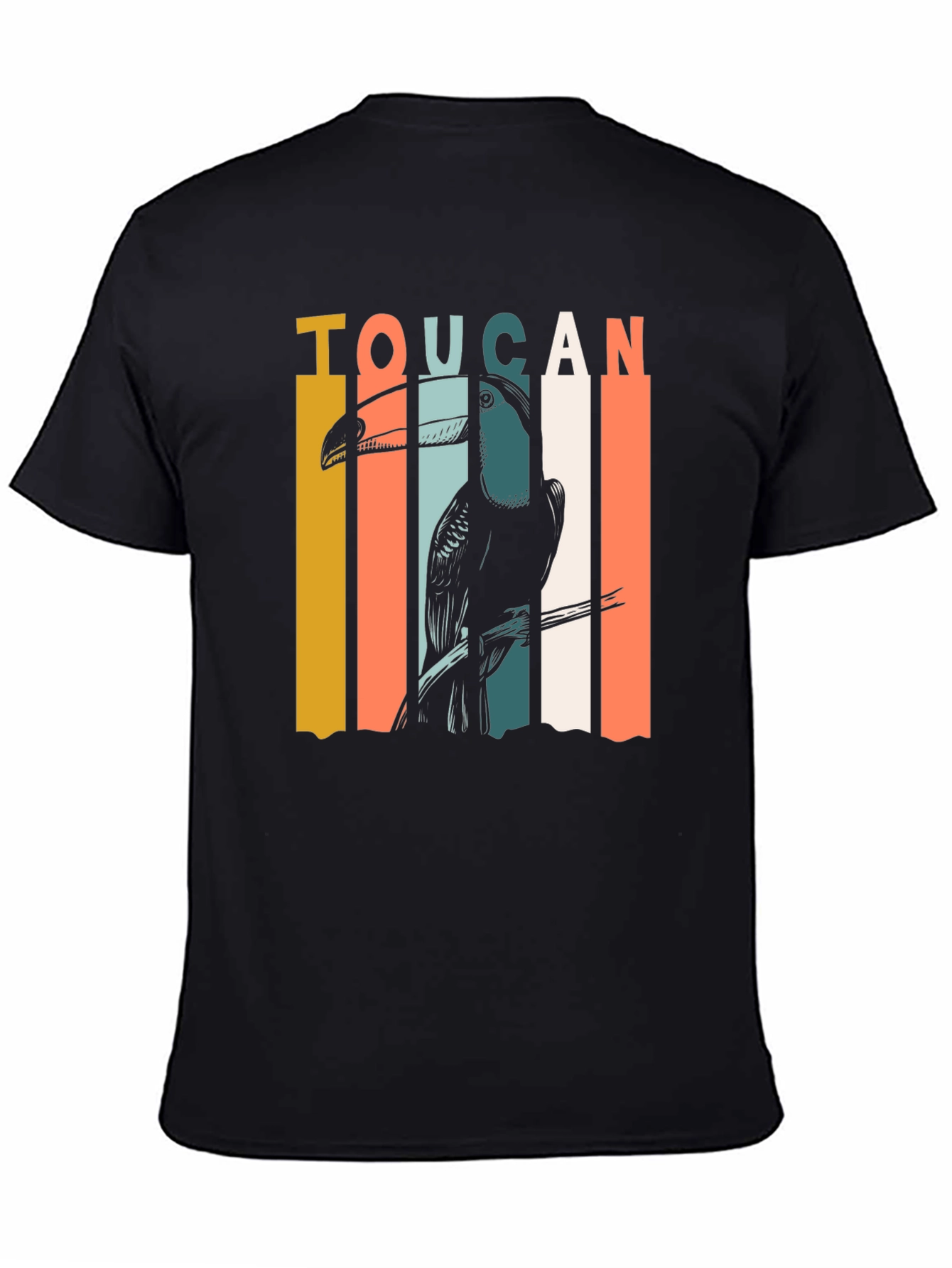 Black Retro Toucan Graphic T-Shirt - Classic Style view 4