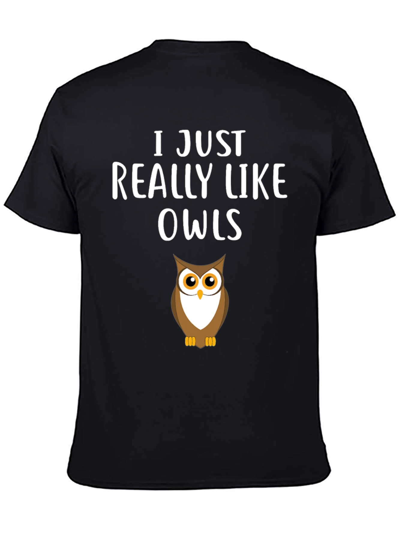 Black I Just Really Like Owls T-Shirt view 4