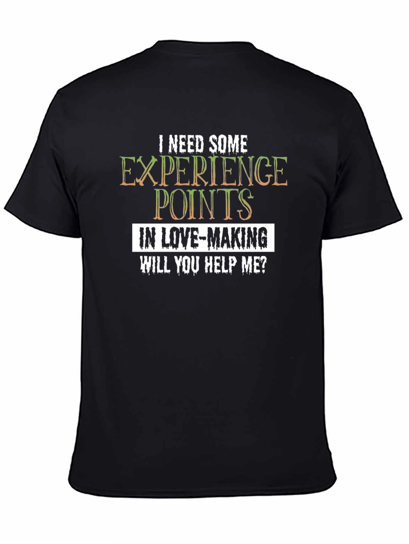 Black Experience Points Graphic T-Shirt - Love-Making Help view 4
