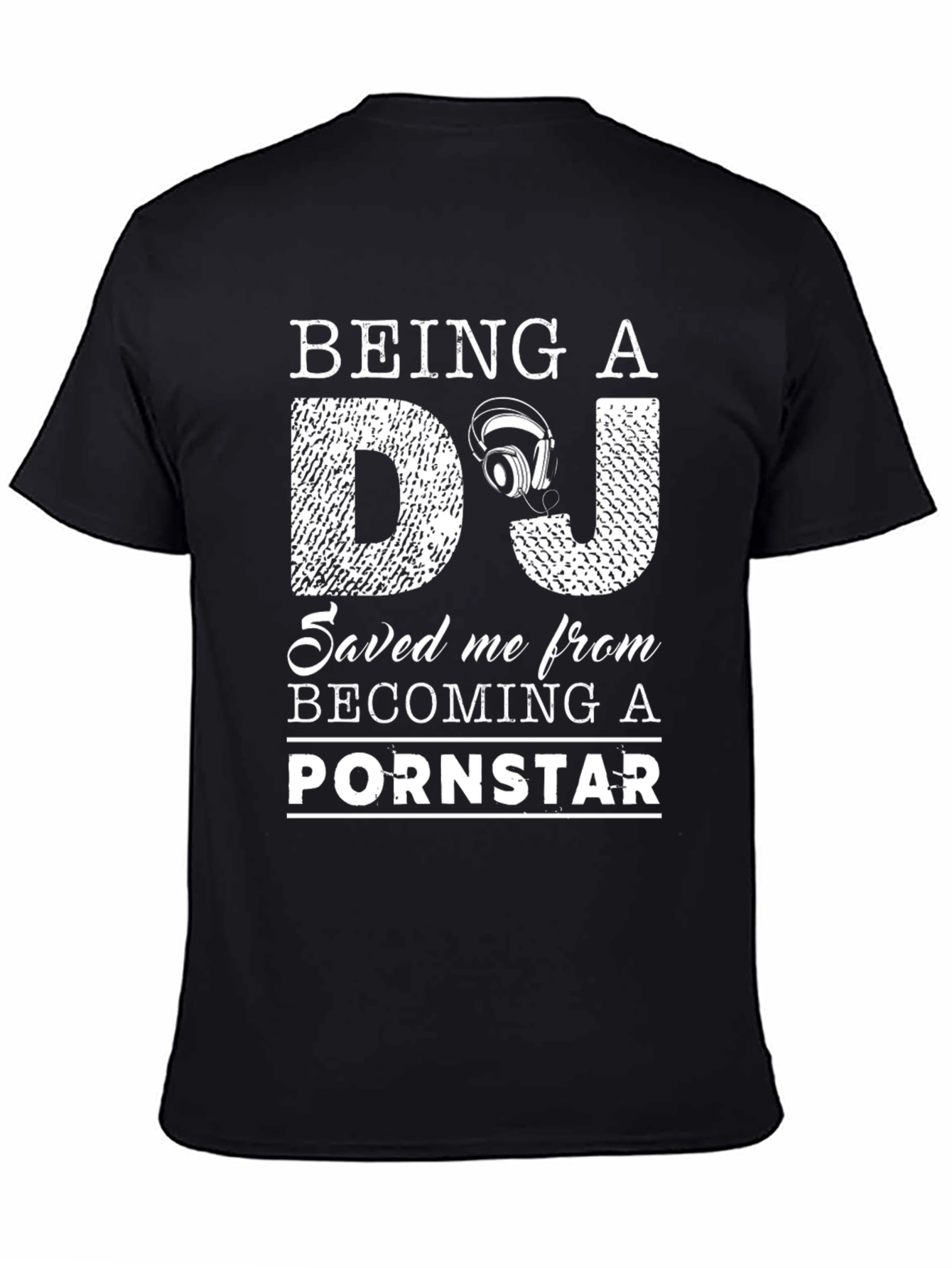 Black Being a DJ Funny Graphic T-Shirt view 4