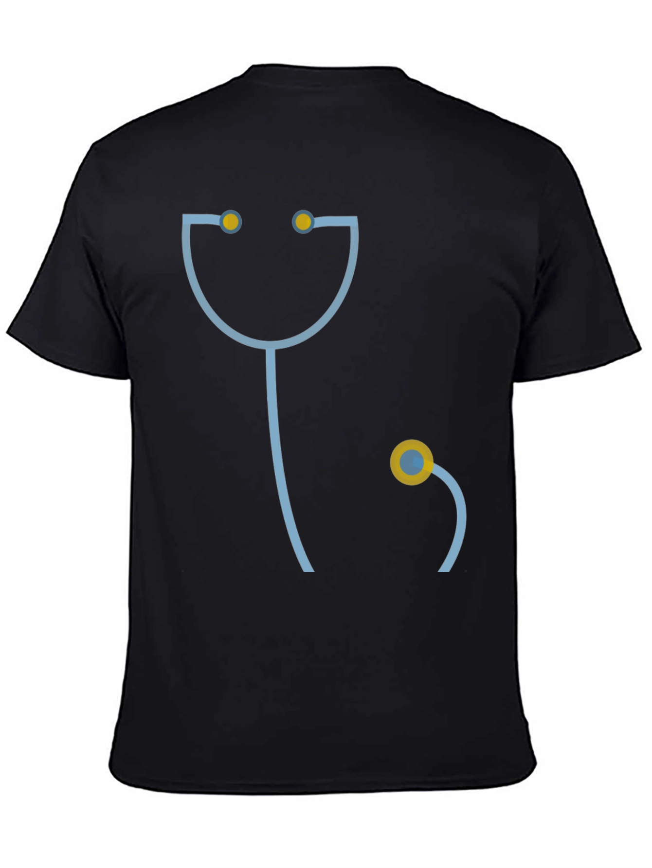 Black Funny Doctor Stethoscope Graphic T-Shirt - Black view 4