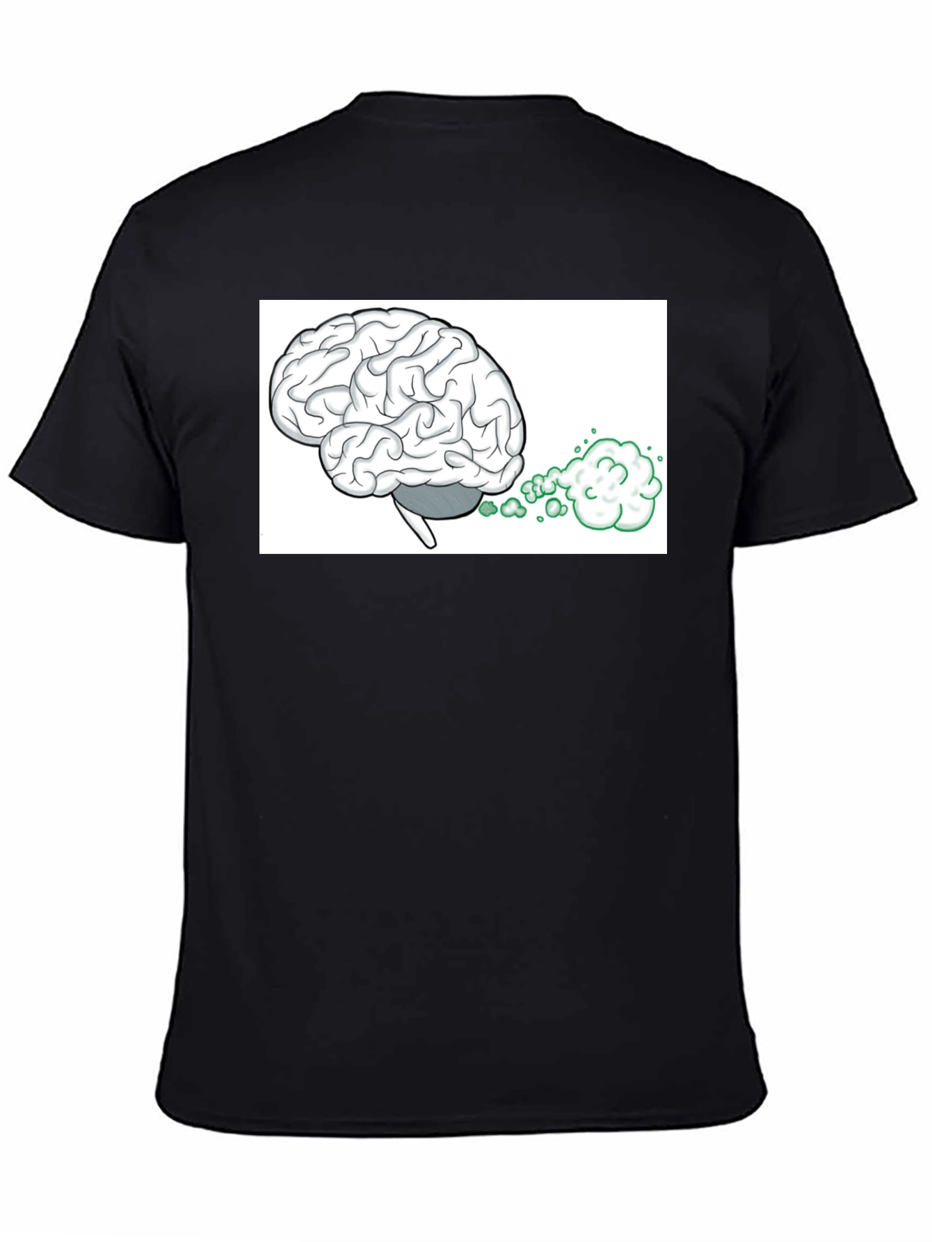 Black Brain Fart Graphic Tee - Funny Novelty T-Shirt view 4