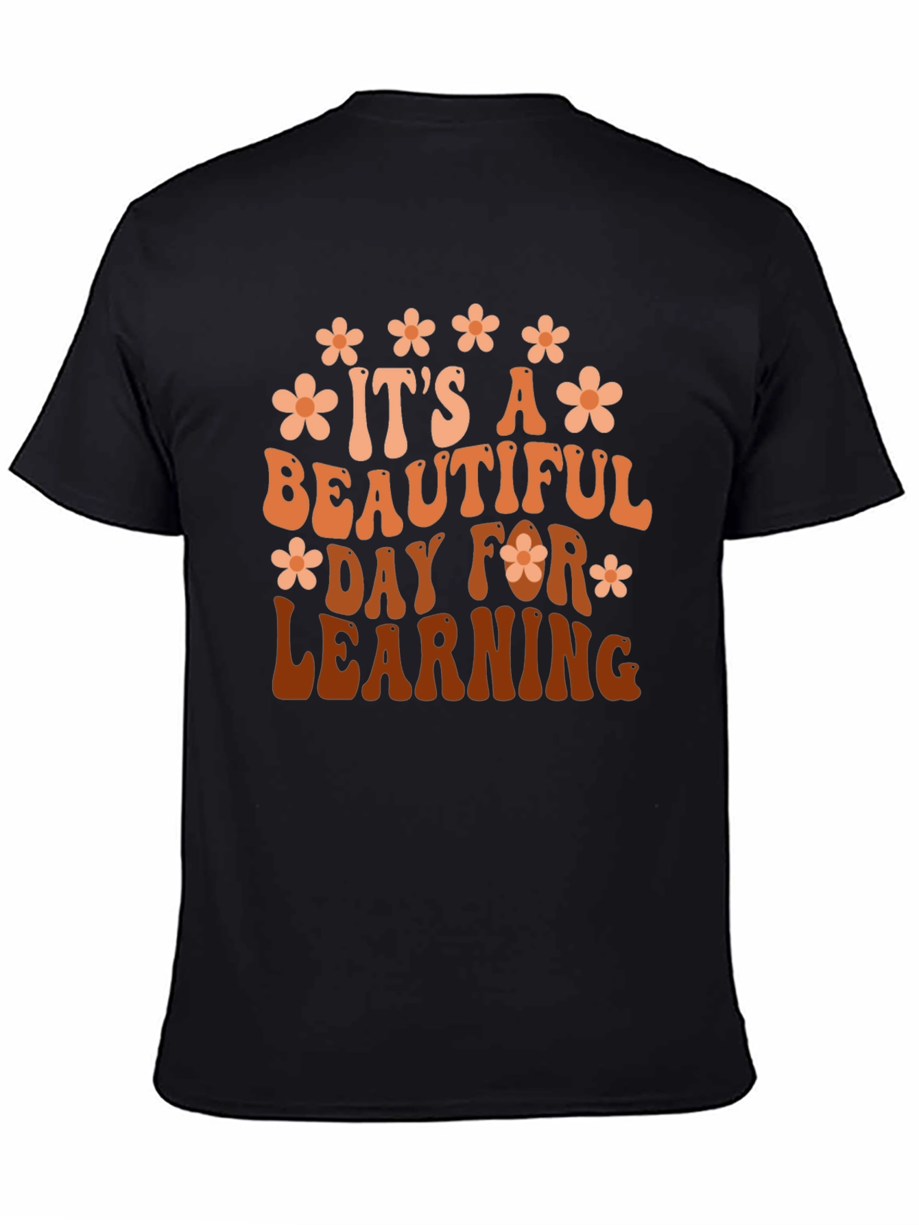 Black It's A Beautiful Day For Learning Graphic Tee view 4