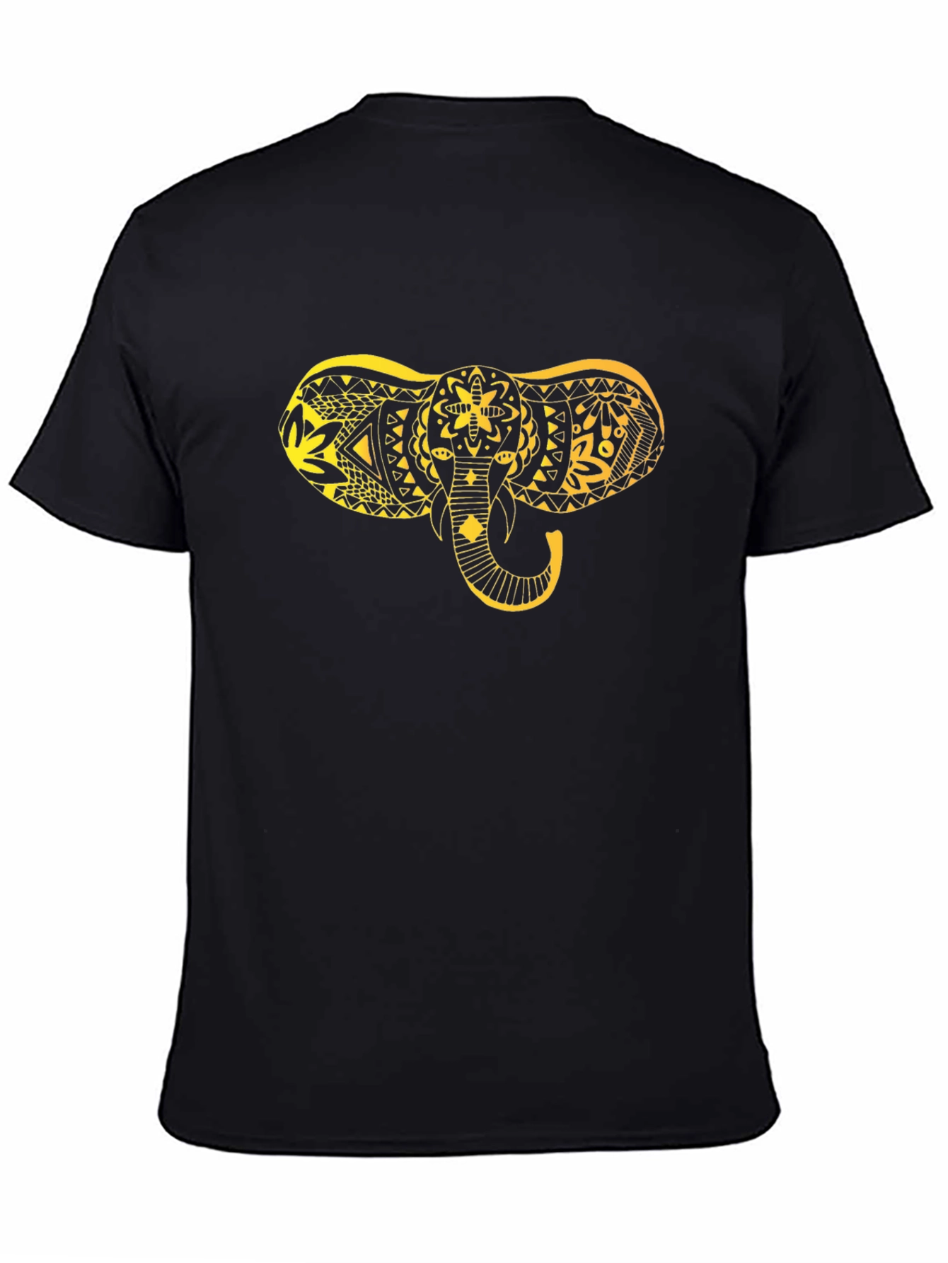 Black Black T-Shirt with Gold Elephant Design view 4