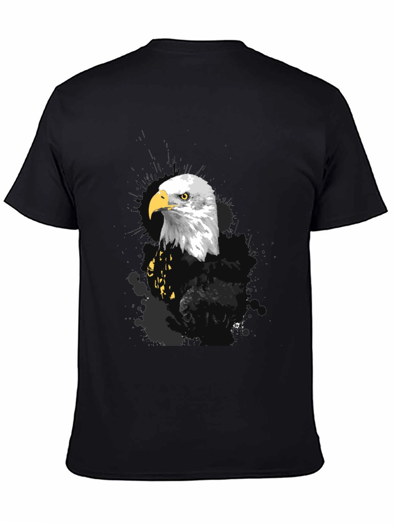 Black Eagle Graphic Print Men's Black T-Shirt view 4
