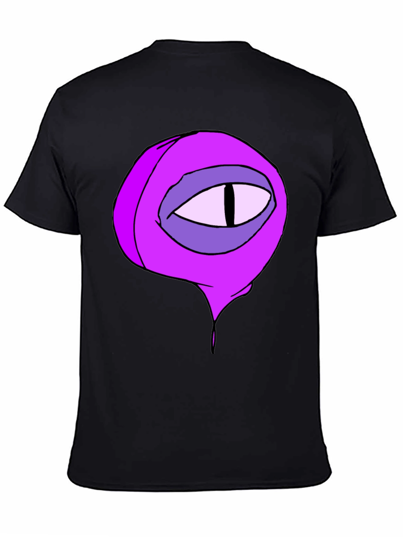 Black Black Tee with Cartoon Eye Graphic view 4
