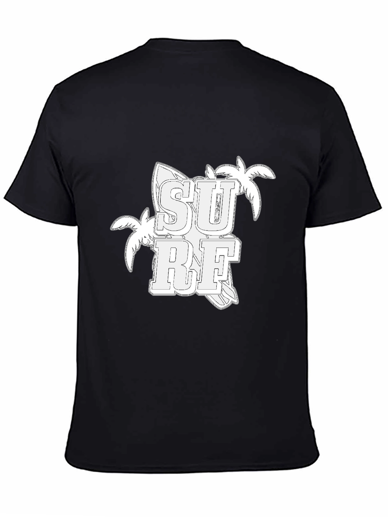 Black Surf Graphic Tee - Black Cotton T-Shirt view 4
