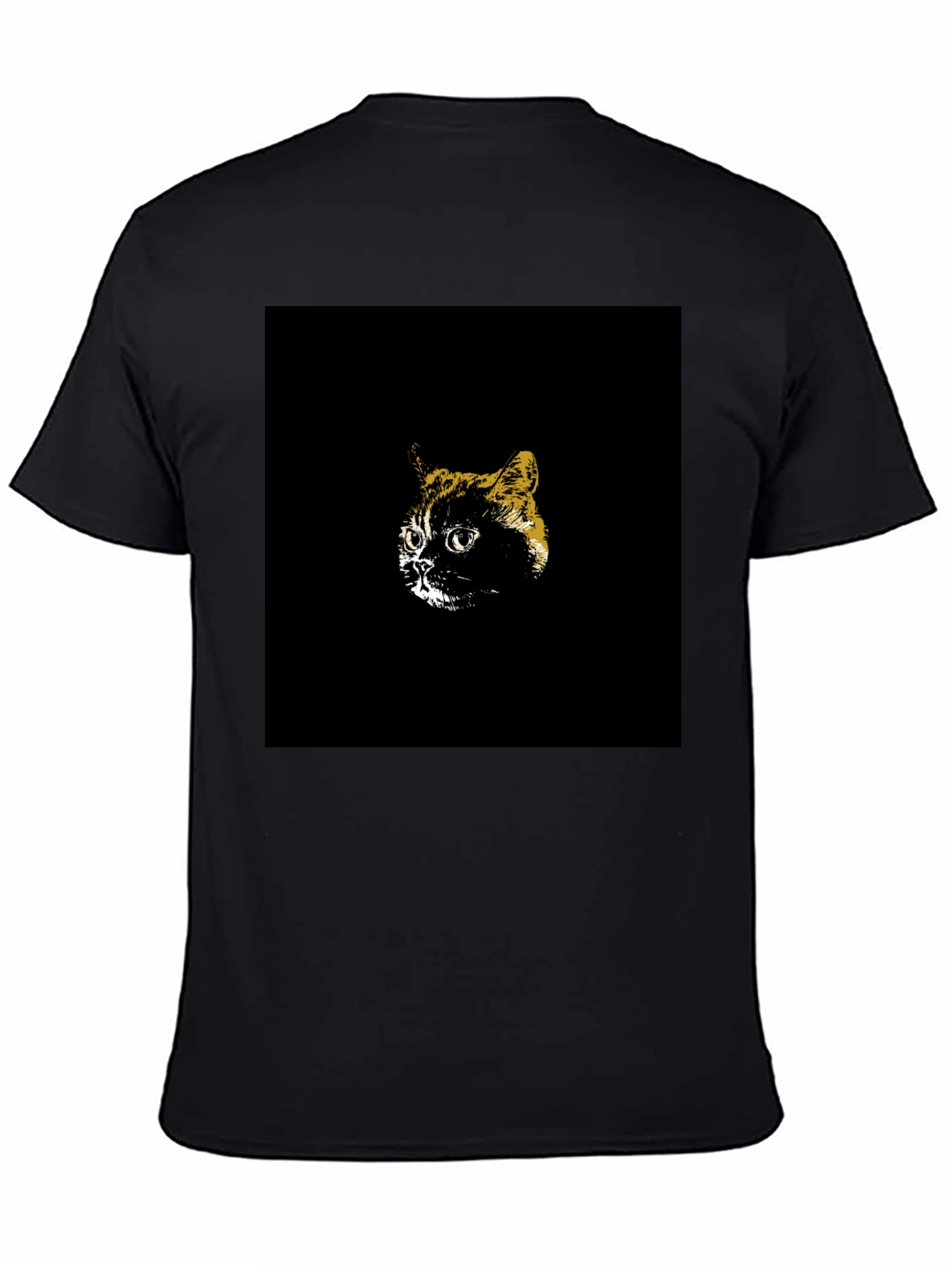 Black Cool Cat Graphic Tee - Black Cotton T-Shirt view 4
