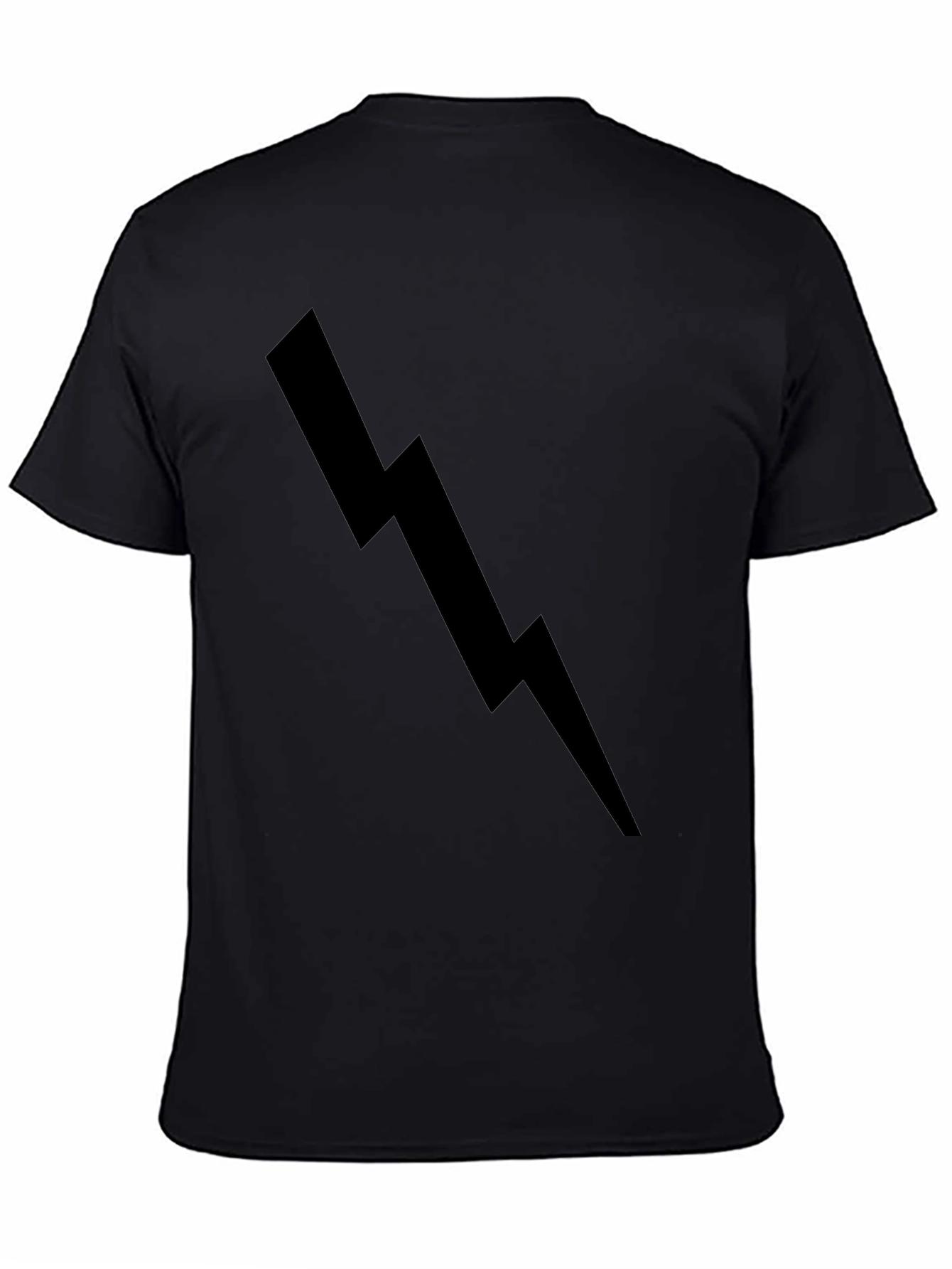 Black Black Lightning Bolt Graphic Tee - Casual Style view 4