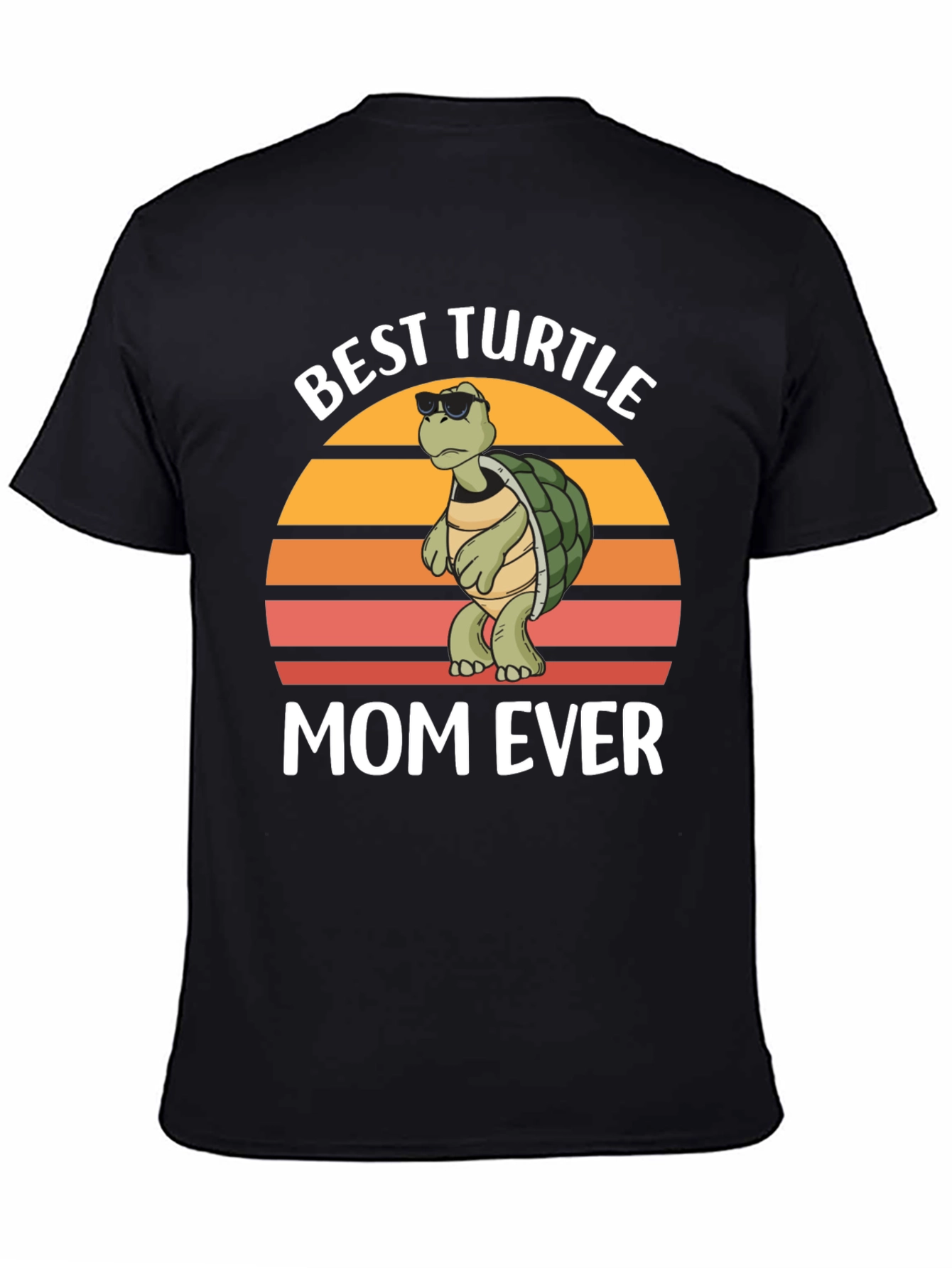 Black Best Turtle Mom Ever T-Shirt view 4