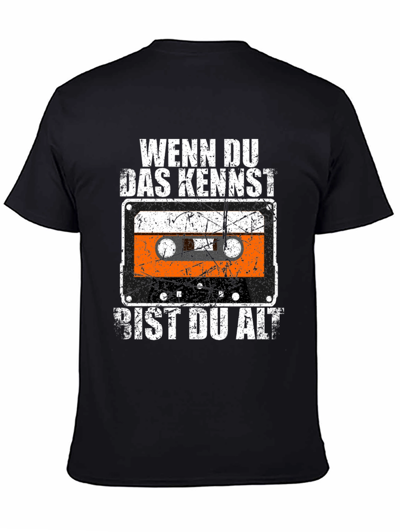 Black Vintage Cassette Tape T-Shirt - "Wenn Du Das Kennst, Bist Du Alt" view 4
