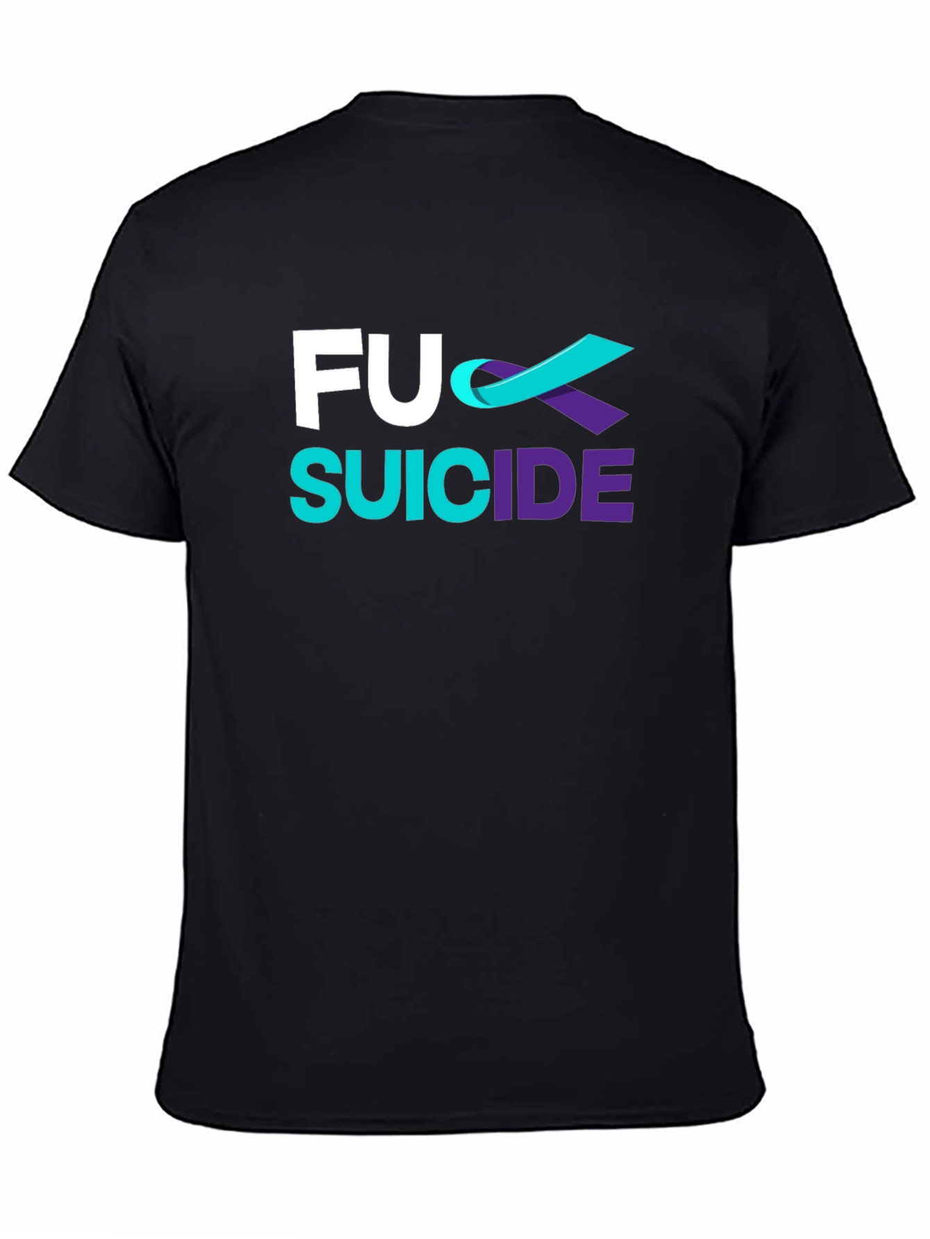 Black T-Shirt: "F Su***de" Graphic Print Tee view 4