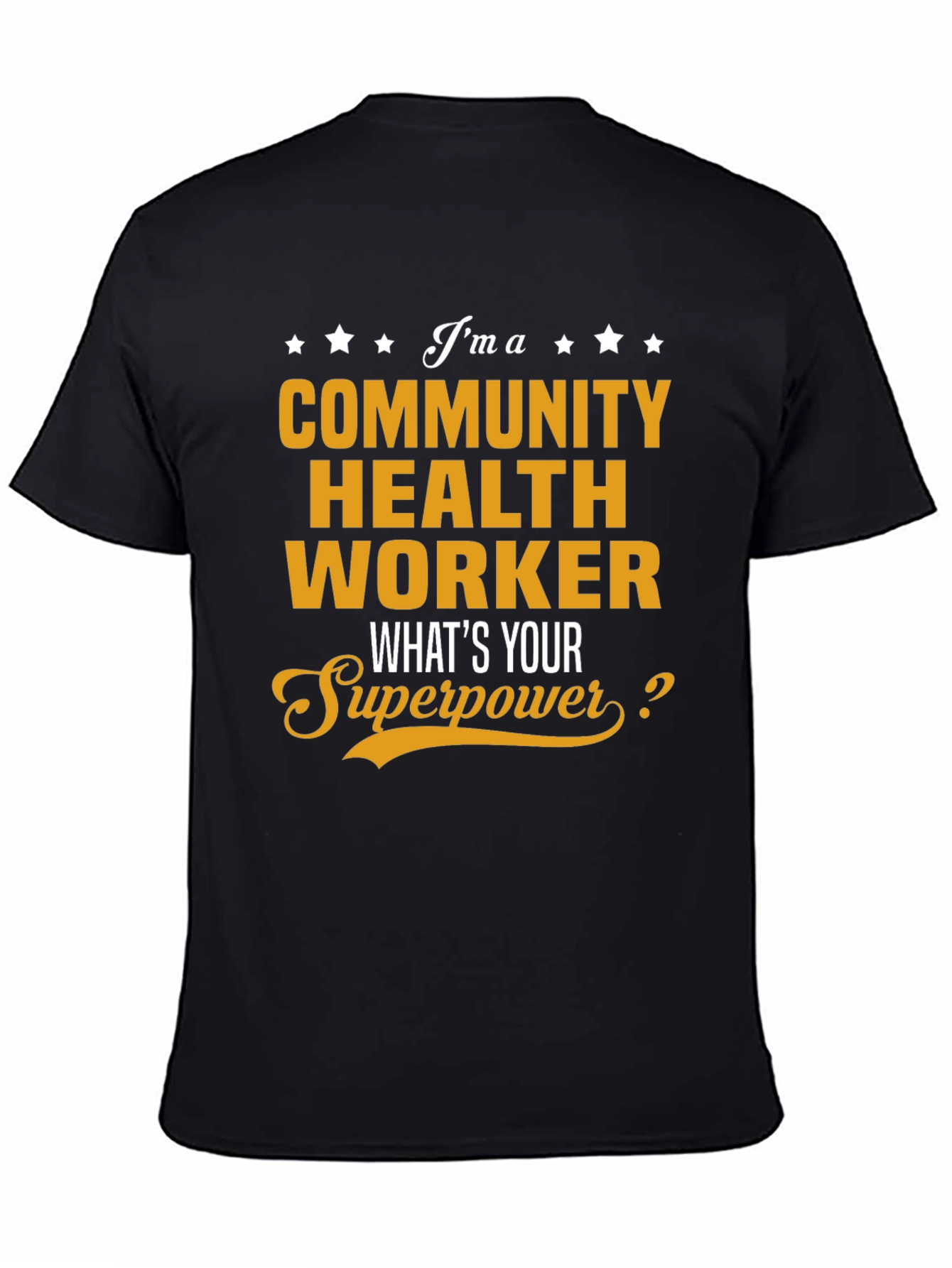 Black Community Health Worker Superpower T-Shirt view 4