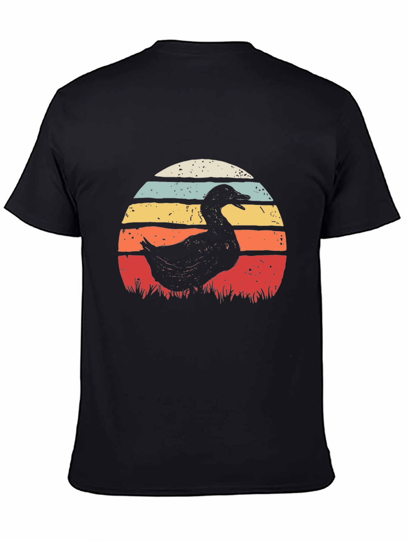 Black Retro Duck Sunset T-Shirt - Black view 4