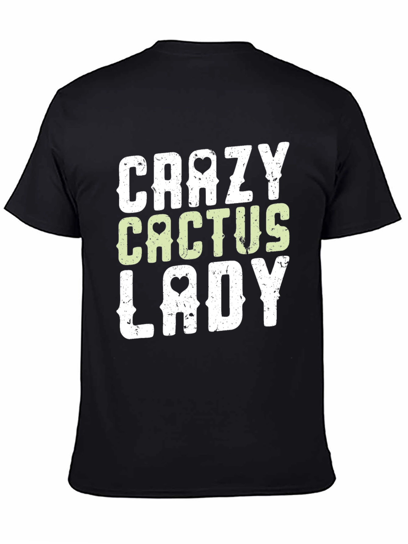 Black Crazy Cactus Lady Graphic Tee - Novelty Unisex T-Shirt view 4