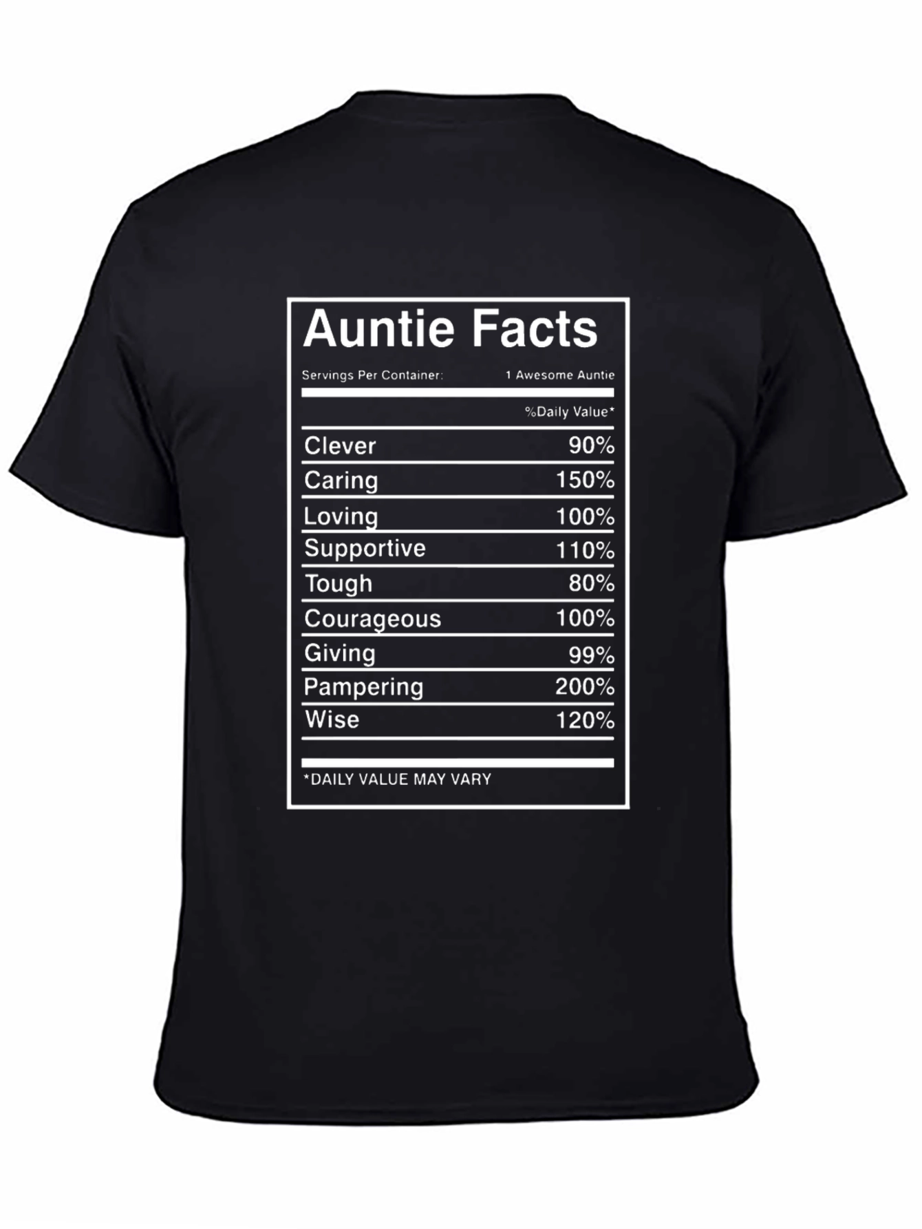 Black Auntie Facts Funny Graphic T-Shirt view 4