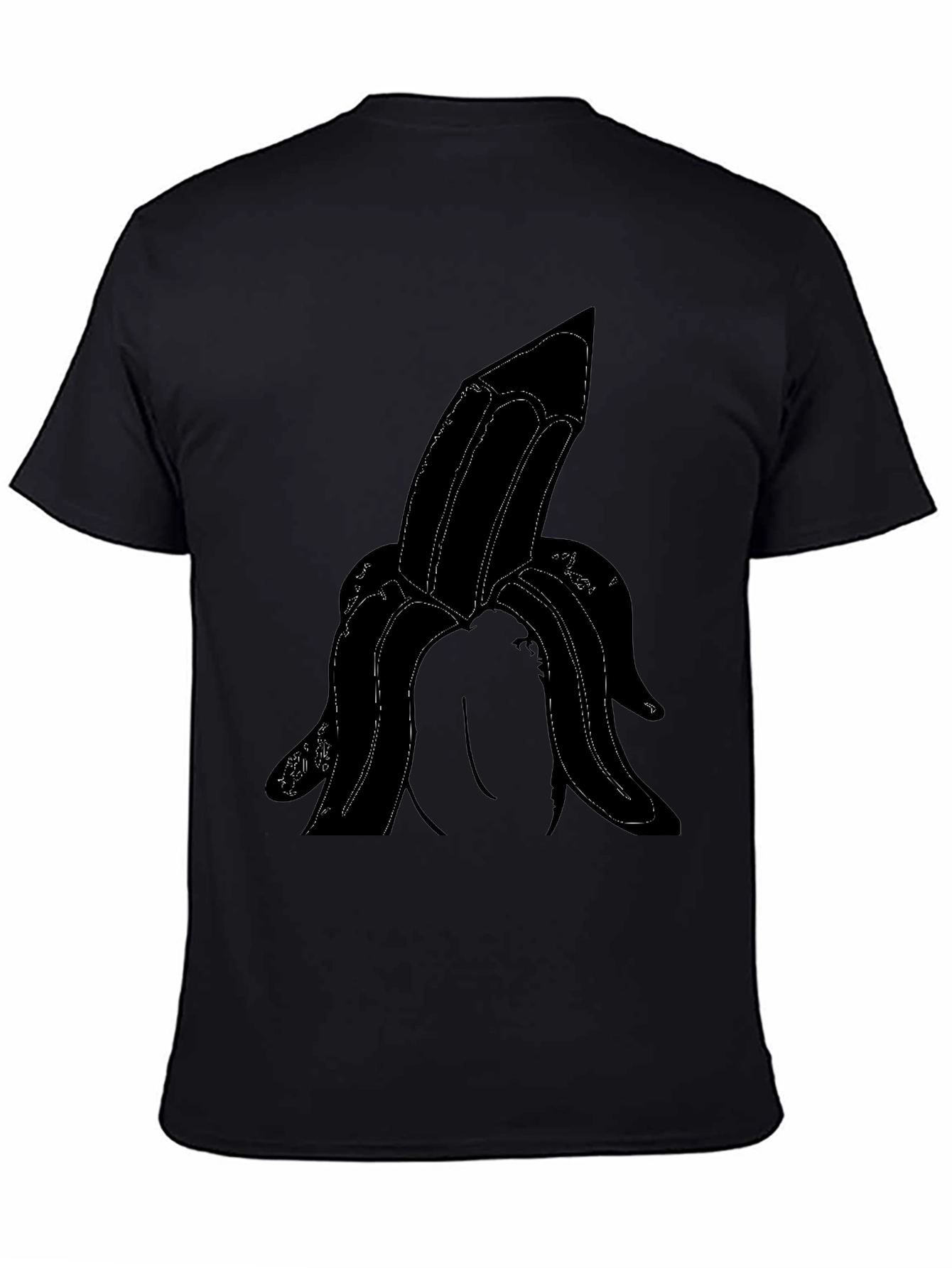 Black Novelty Banana Graphic Tee - Adult Humor T-Shirt view 4