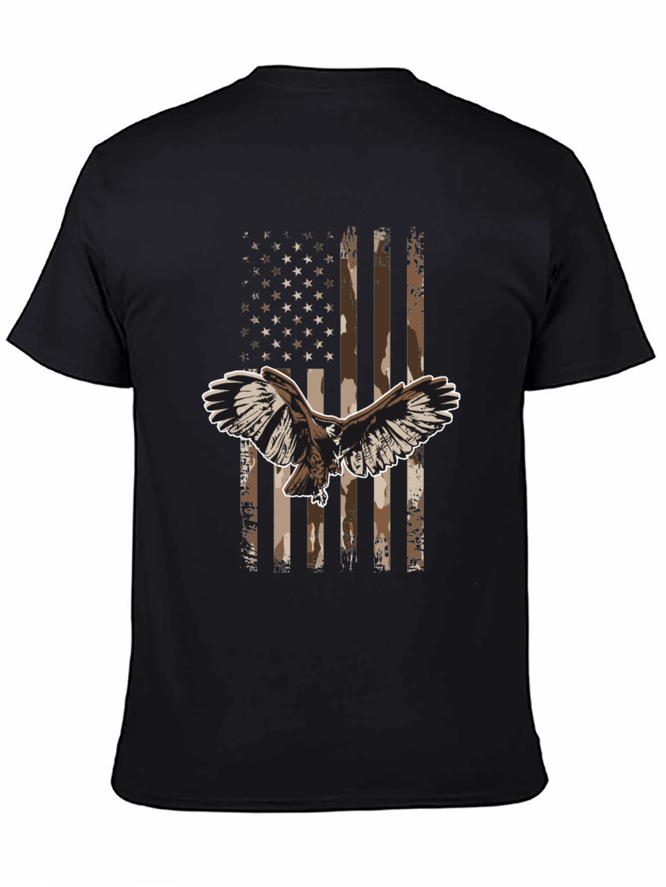 Black American Flag Eagle Graphic Tee - Black view 4