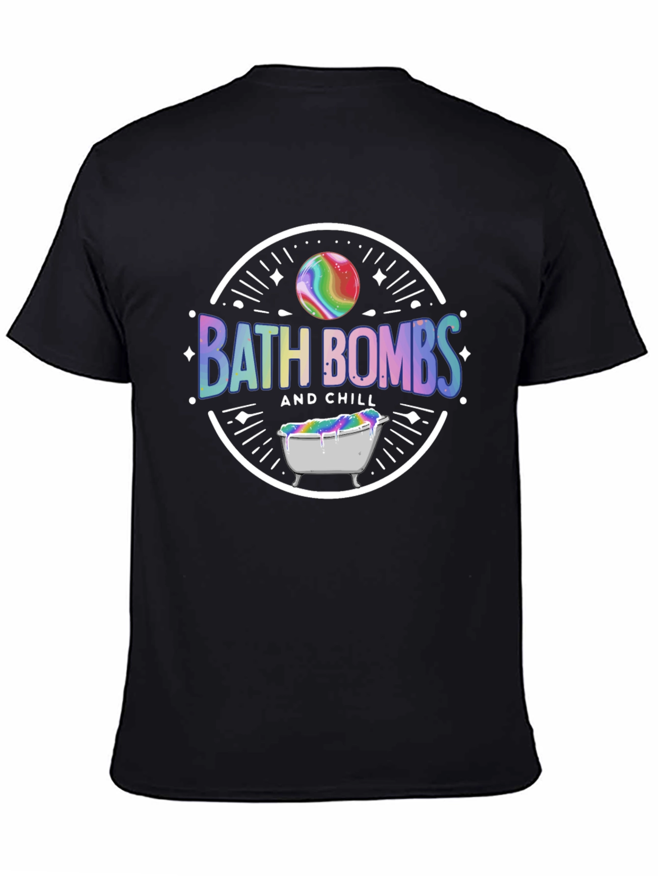 Black Bath Bombs and Chill Graphic Tee view 4
