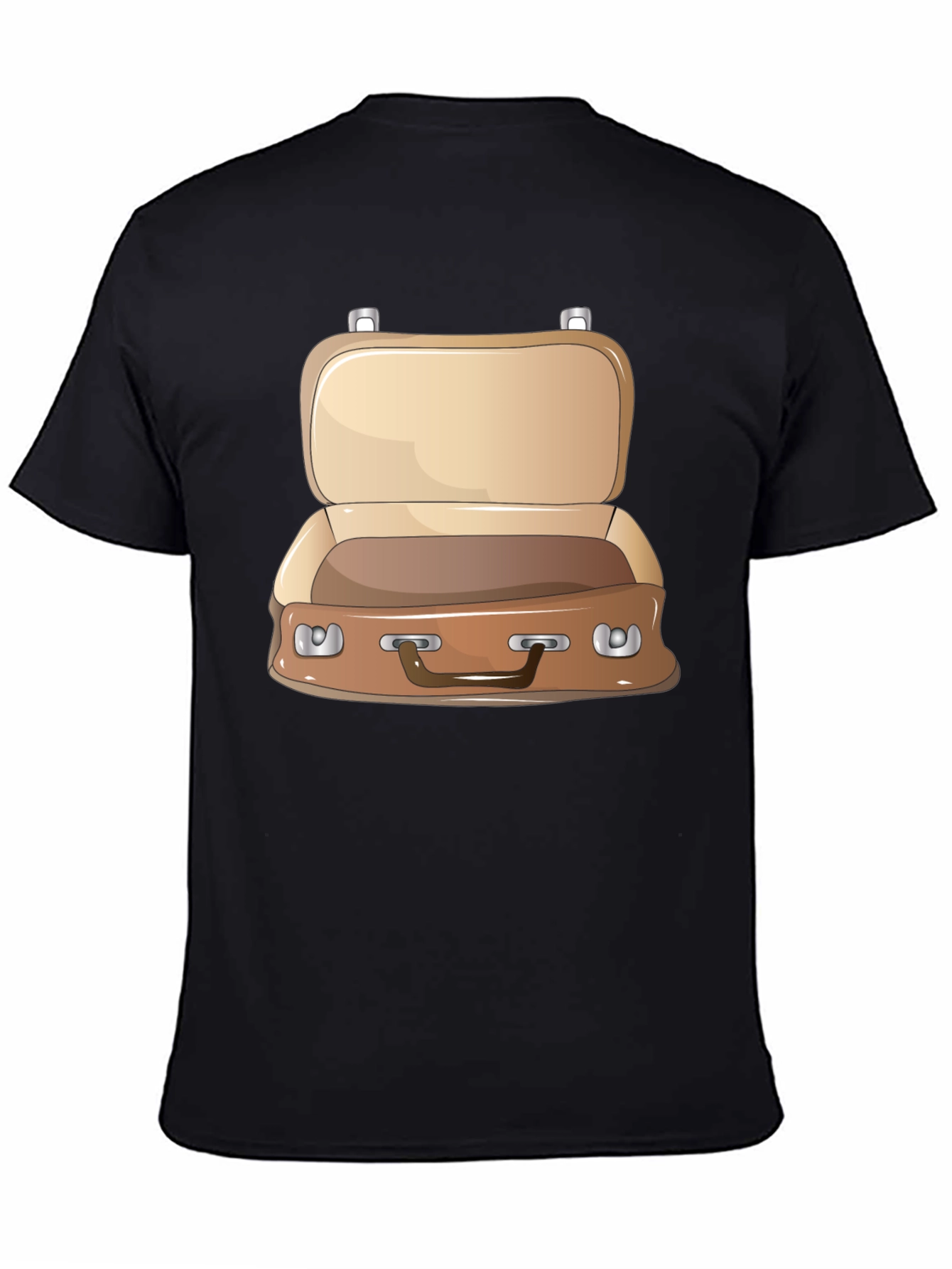 Black Open Suitcase Graphic T-Shirt view 4