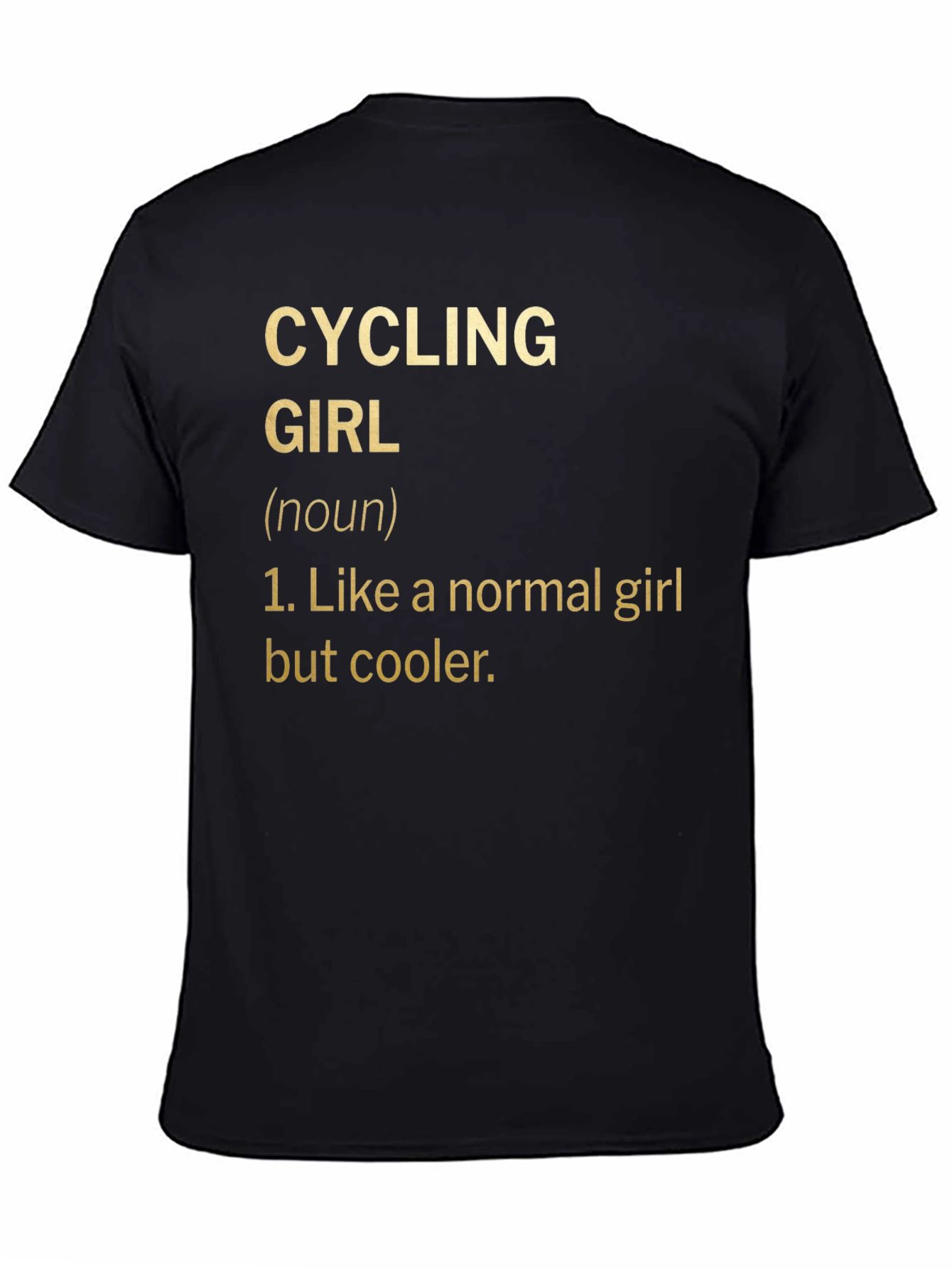Black Cycling Girl Definition T-Shirt - Cool Biker Tee view 4