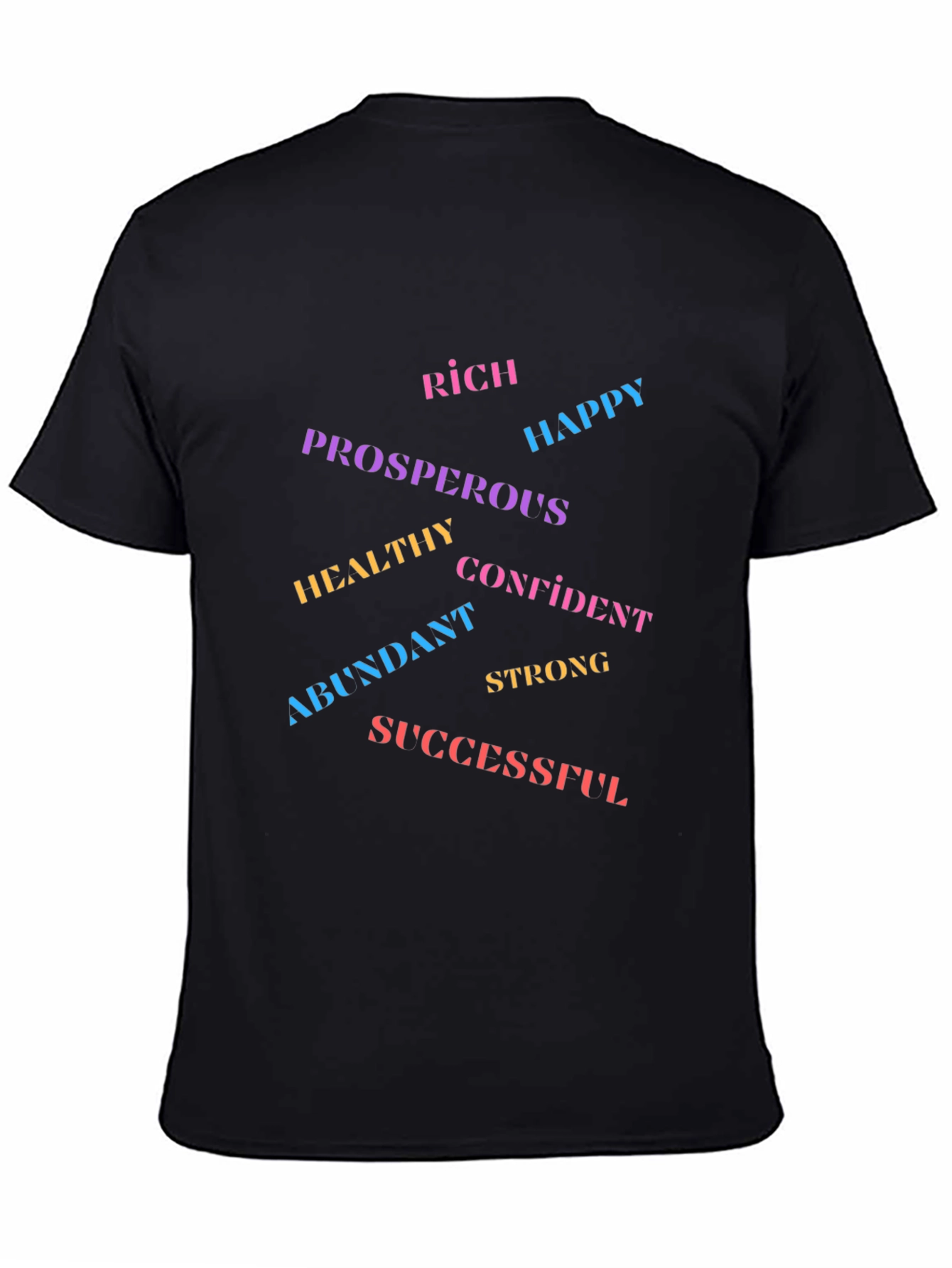Black Motivational Word Art T-Shirt view 4