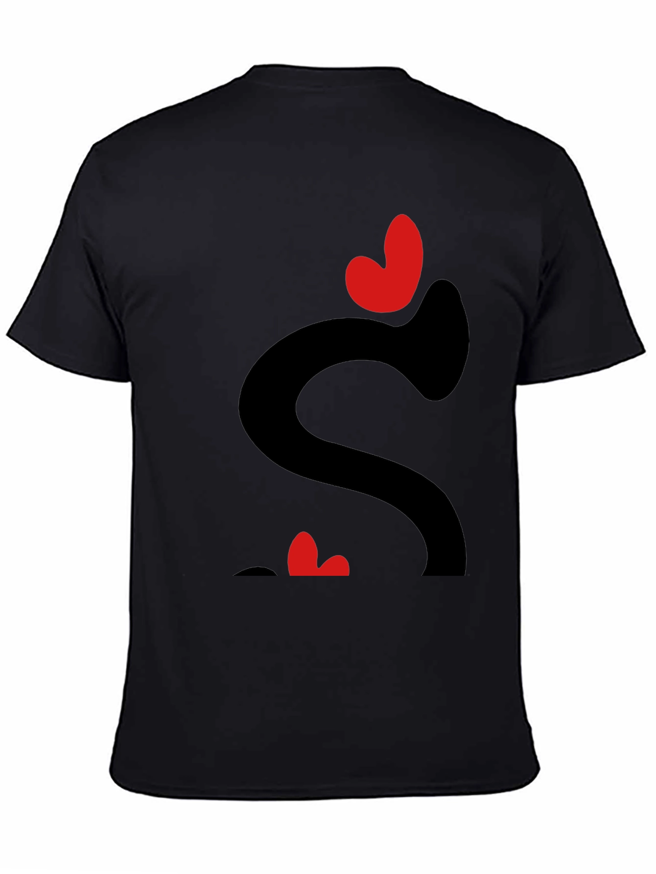 Black Heart Love Graphic Tee - Black Casual T-Shirt view 4