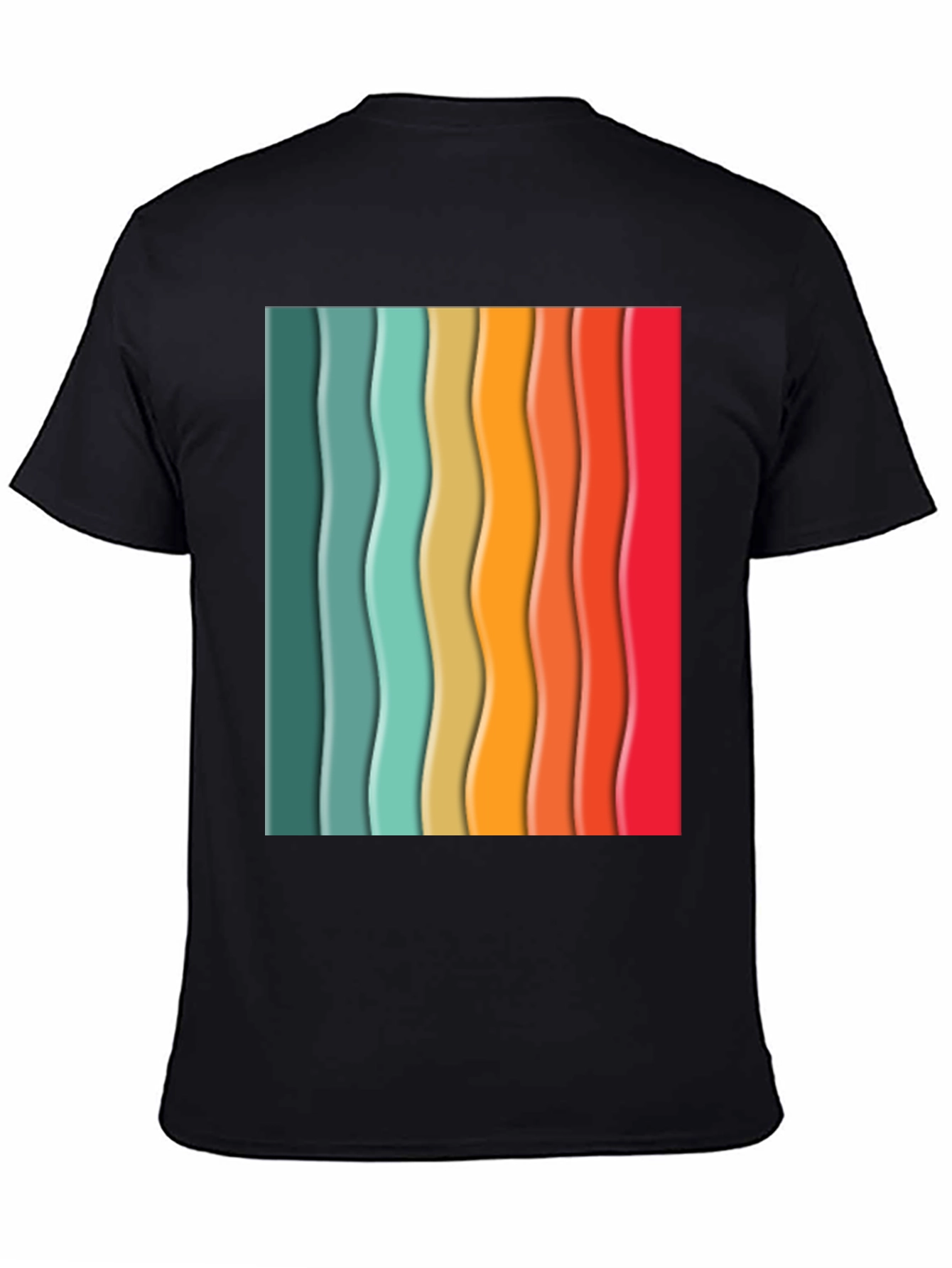 Black Retro Stripe Tee - Vintage Style T-Shirt view 4