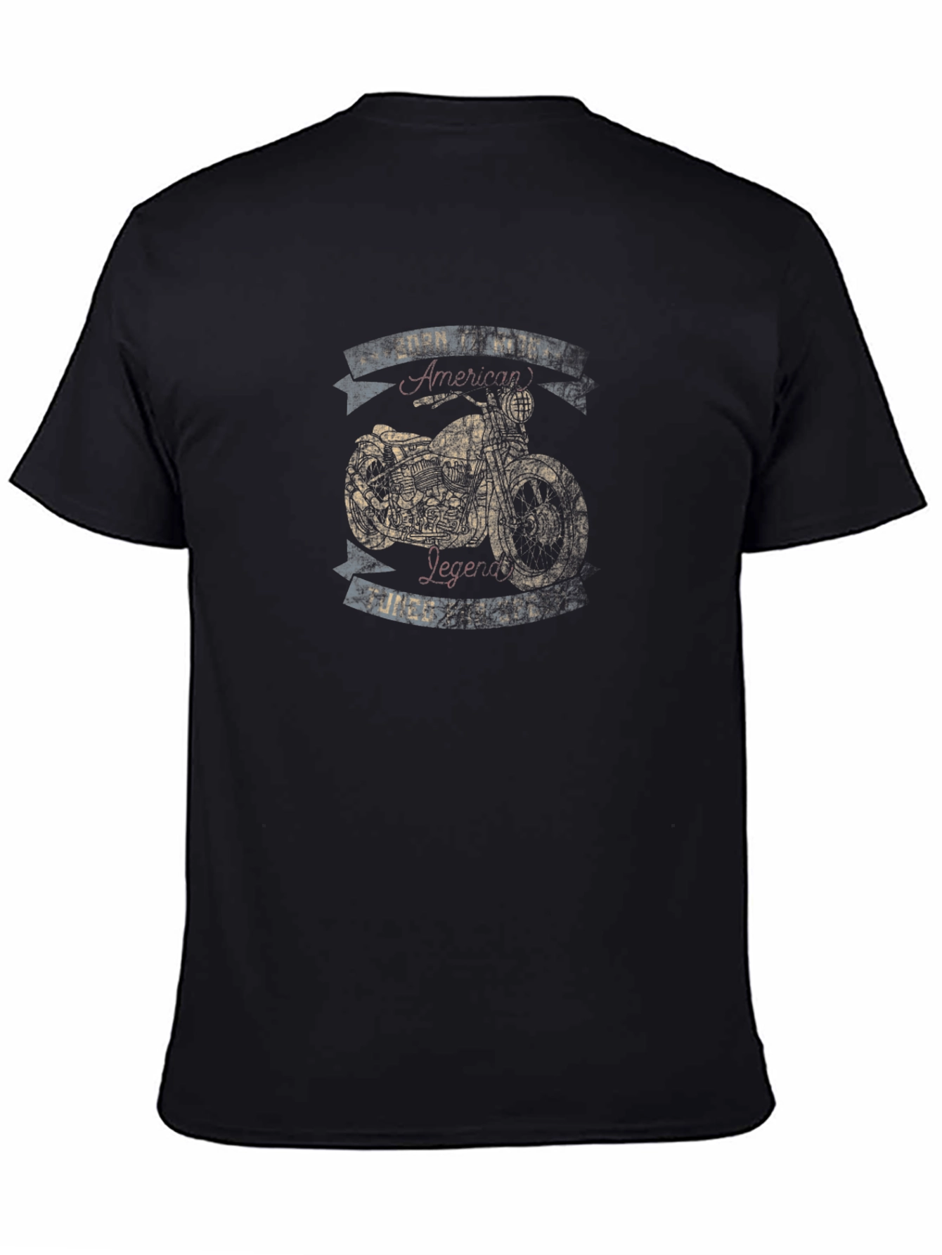 Black American Legend Motorcycle Graphic T-Shirt view 4