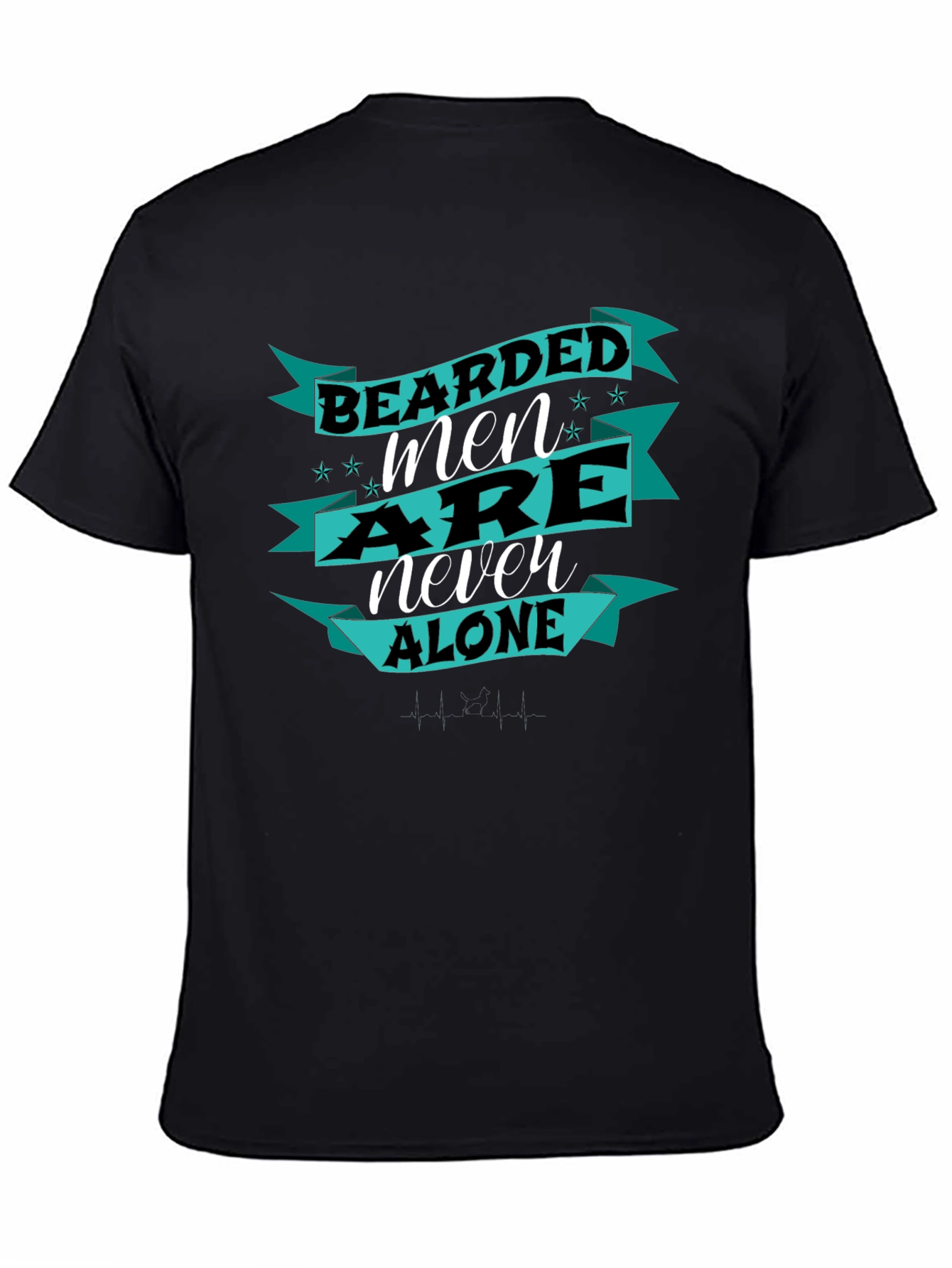 Black Bearded Men Are Never Alone T-Shirt view 4