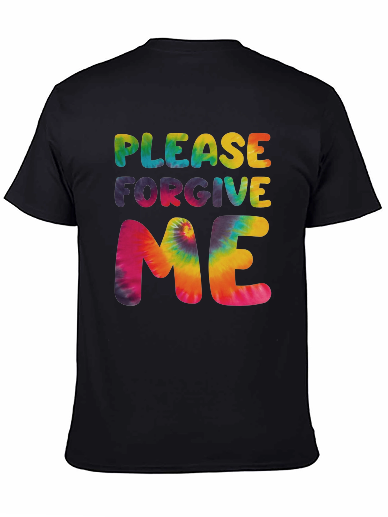 Black Please Forgive Me Tie Dye Graphic T-Shirt view 4
