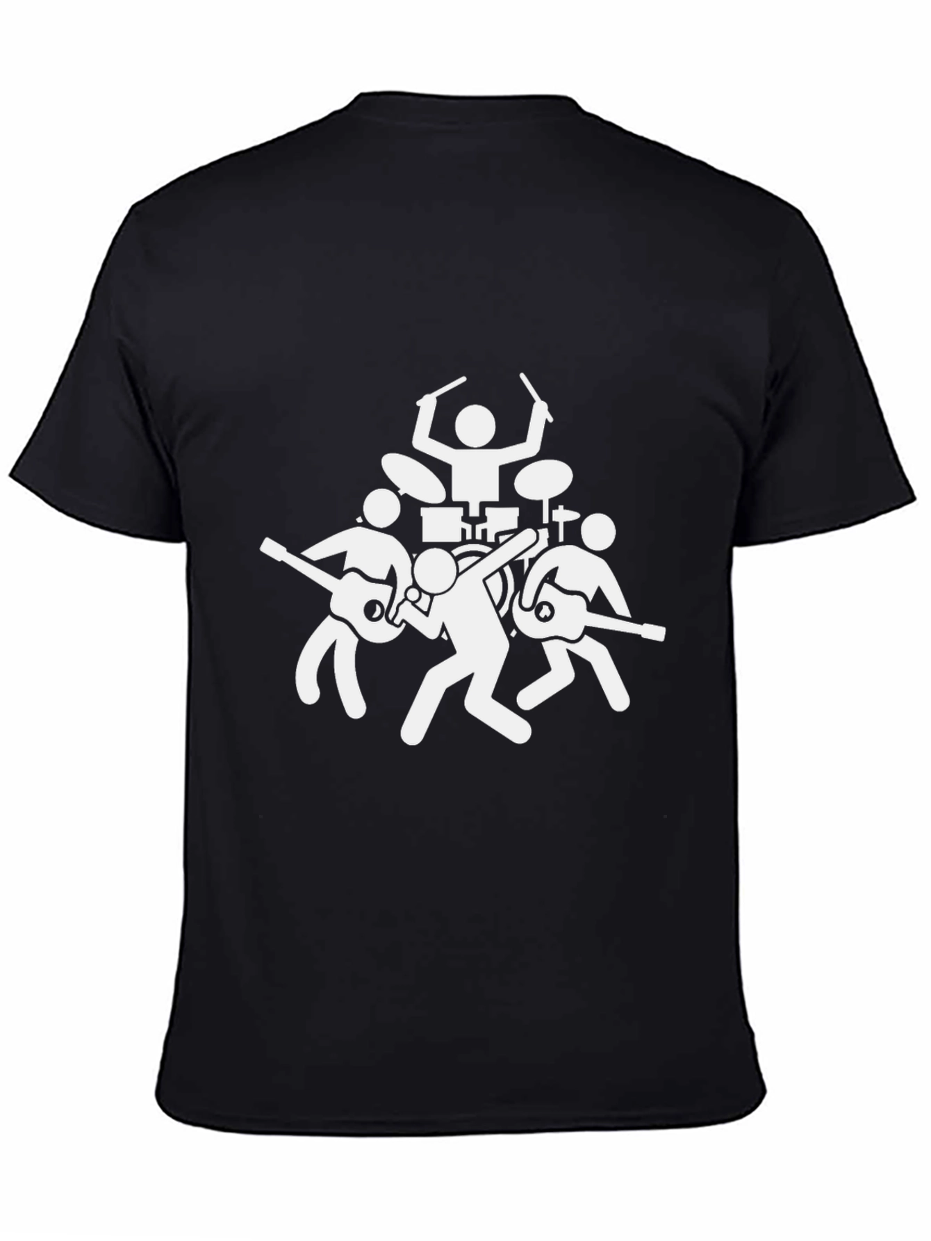 Black Band Graphic Tee - Black Cotton Music Lover T-Shirt view 4