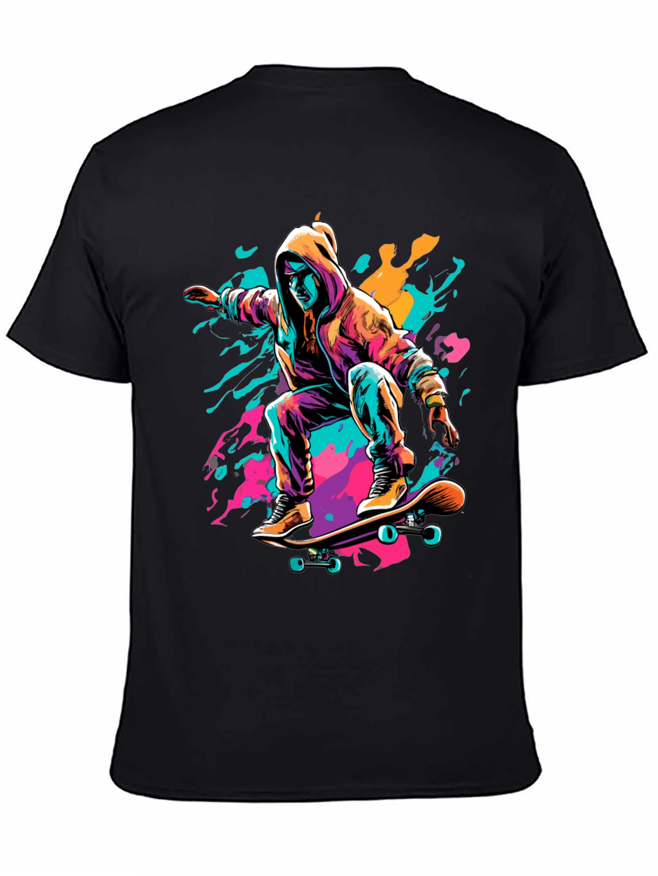 Black Skater Graphic Tee - Cool Urban Style view 4