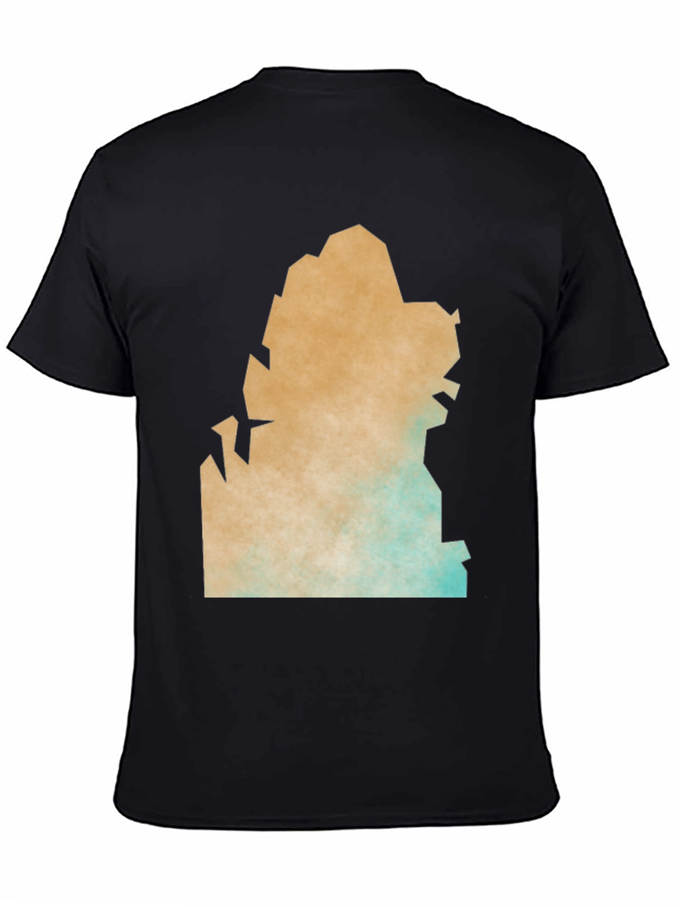 Black Abstract Graphic Print Black Crew Neck T-Shirt view 4