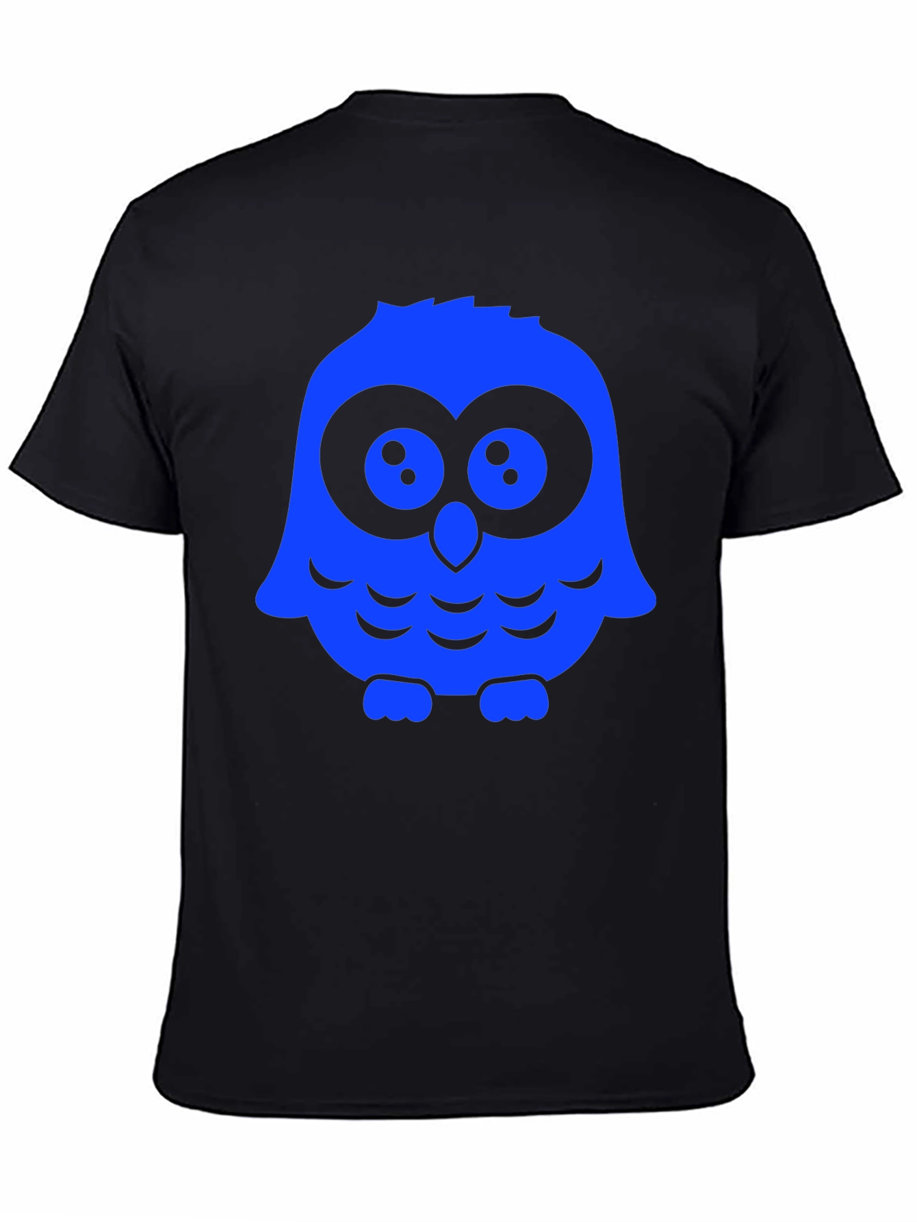 Black Owl Graphic Print T-Shirt - Black Casual Tee view 4