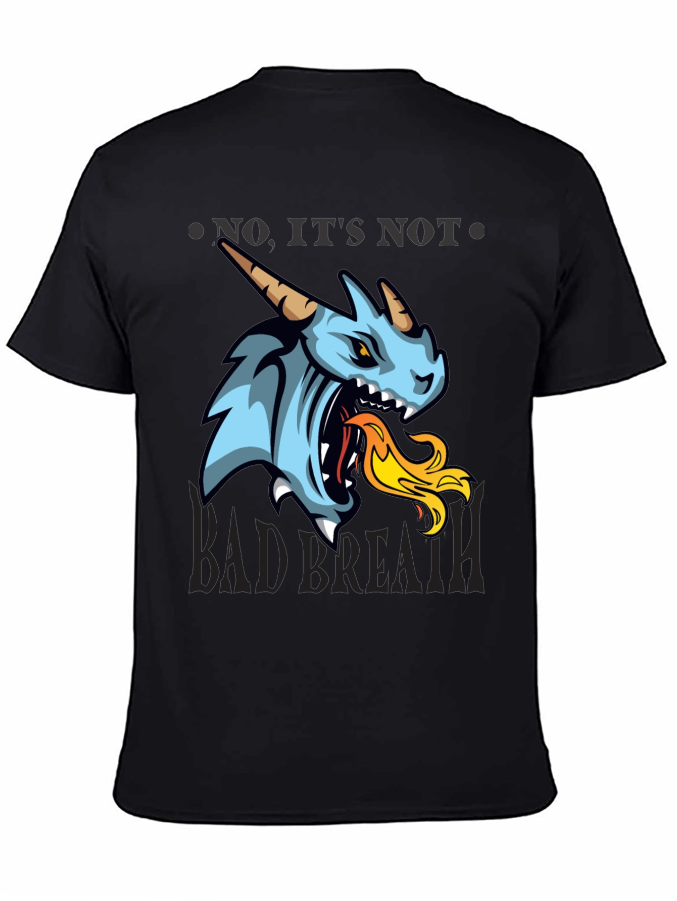 Black Dragon Fire Breath Graphic Tee - Bold & Unique! view 4